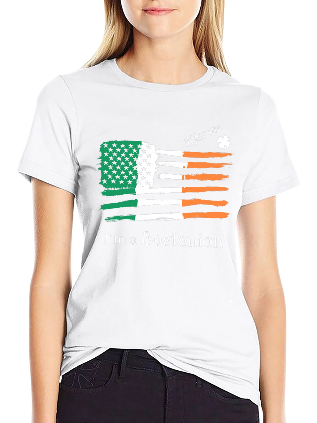 Irish Bostonian Flag Kiss Me T-Shirt