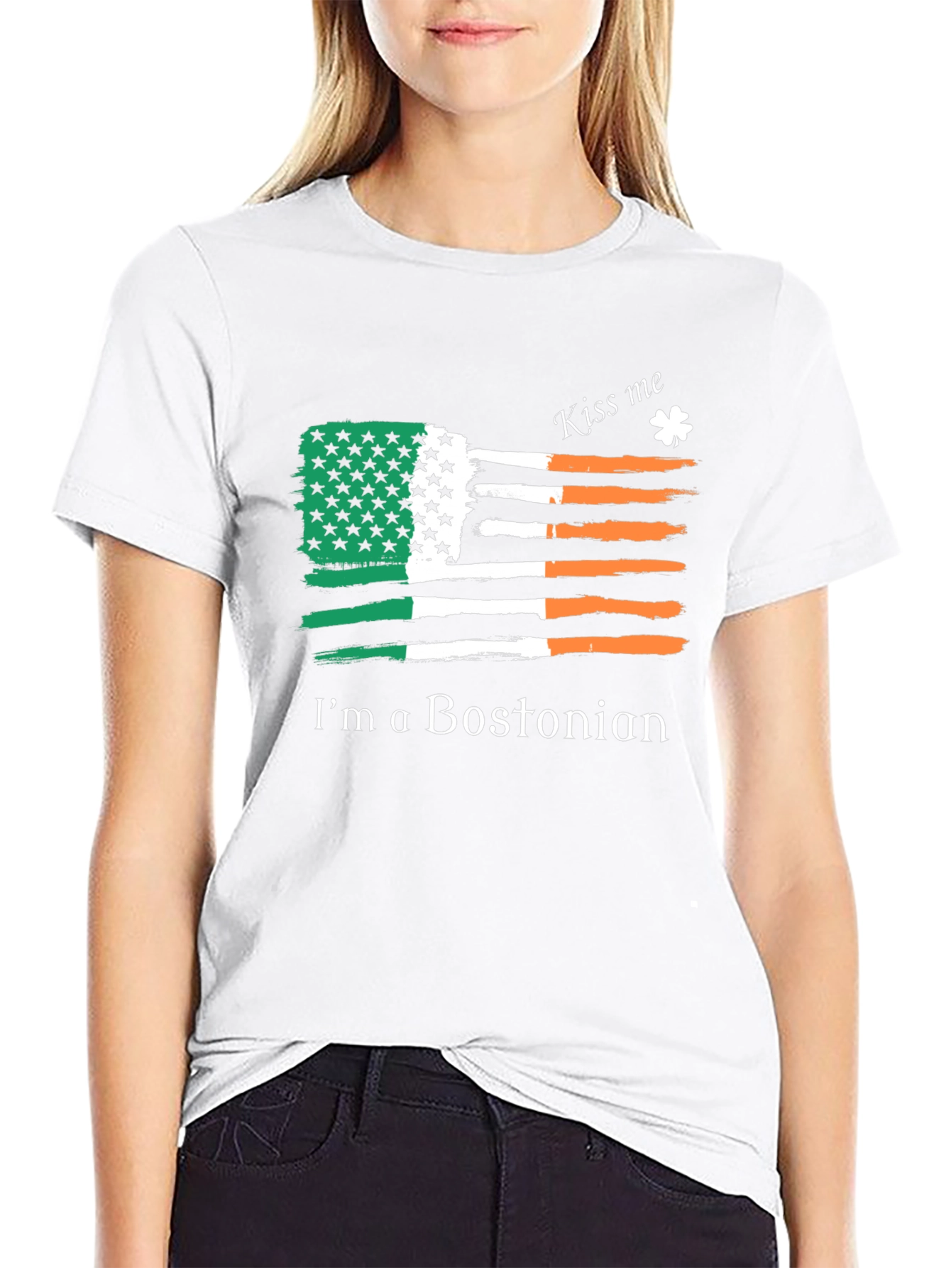 Irish Bostonian Flag Kiss Me T-Shirt