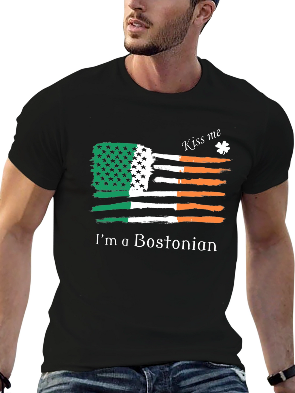 Irish Bostonian Flag Kiss Me T-Shirt