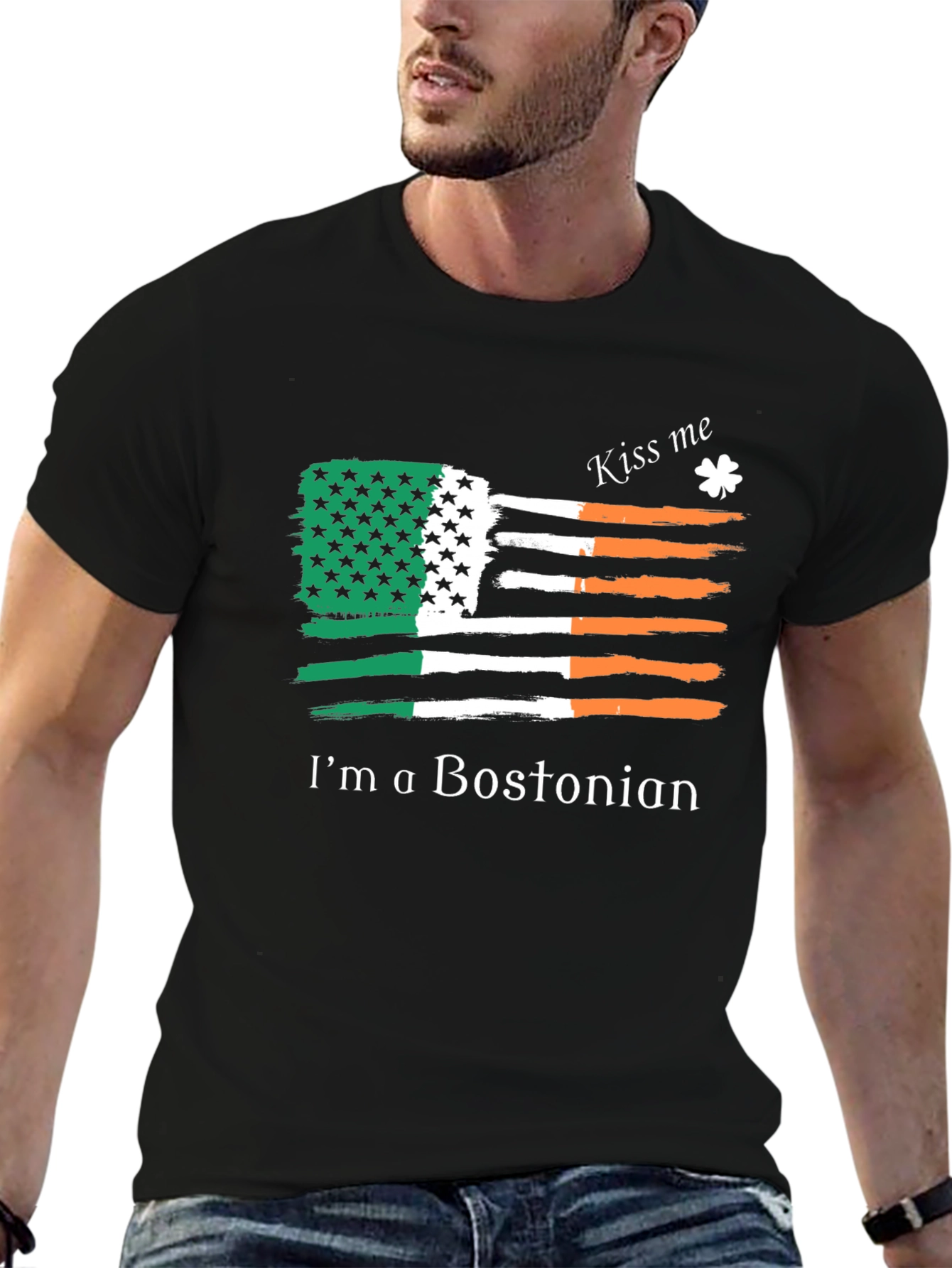 Irish Bostonian Flag Kiss Me T-Shirt
