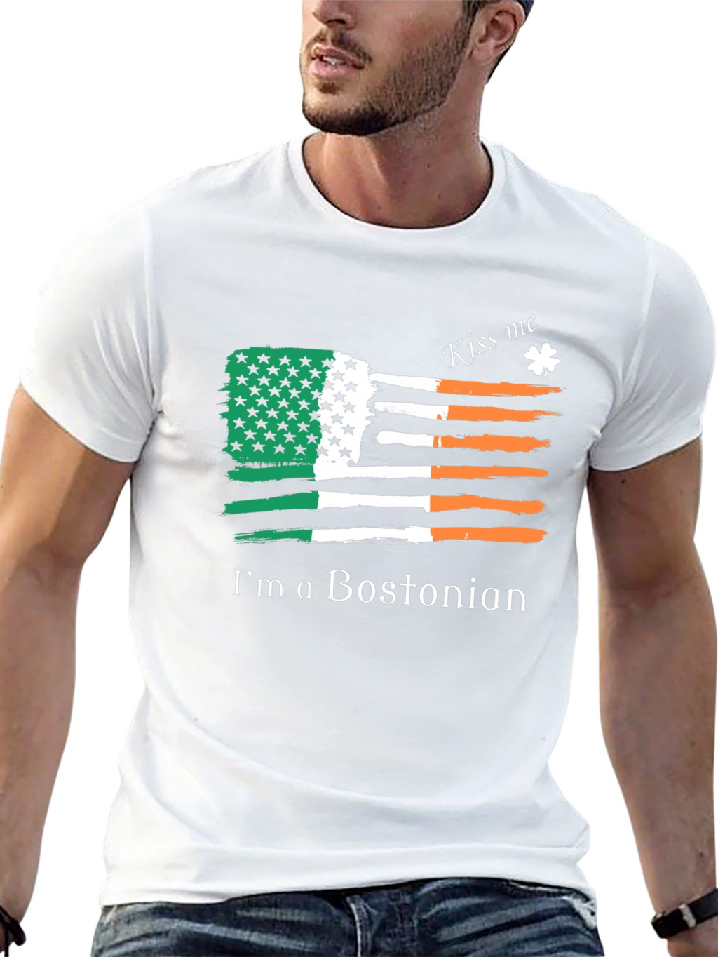 Irish Bostonian Flag Kiss Me T-Shirt