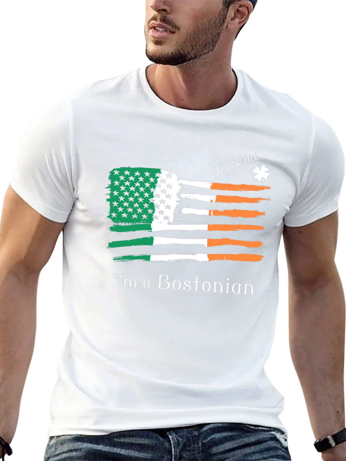 Irish Bostonian Flag Kiss Me T-Shirt