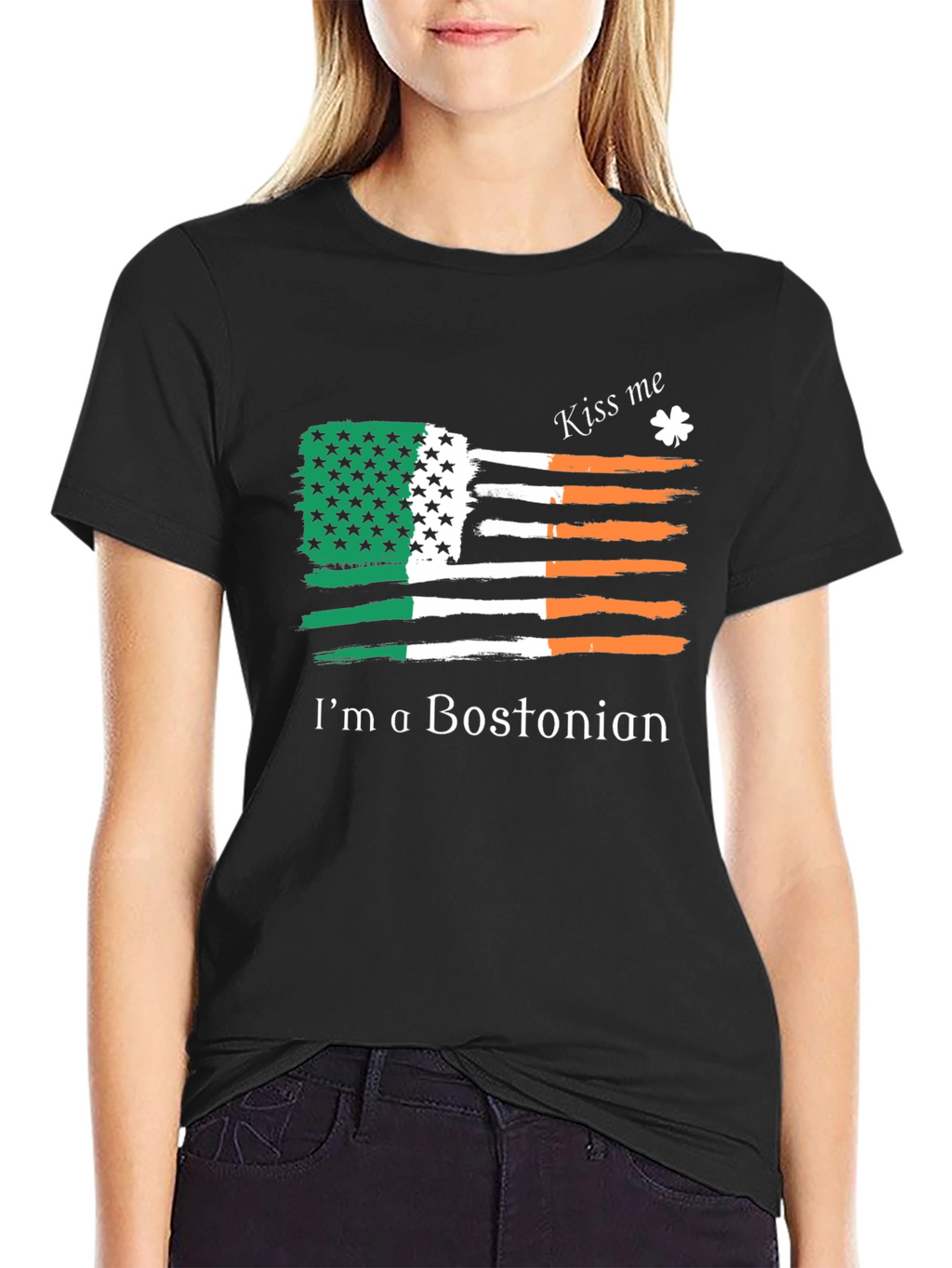 Irish Bostonian Flag Kiss Me T-Shirt