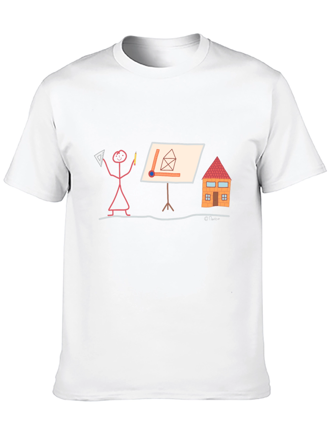 Architect Stick Figure T-Shirt - Funny Building Design Tee
