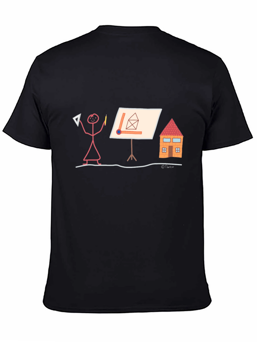 Architect Stick Figure T-Shirt - Funny Building Design Tee