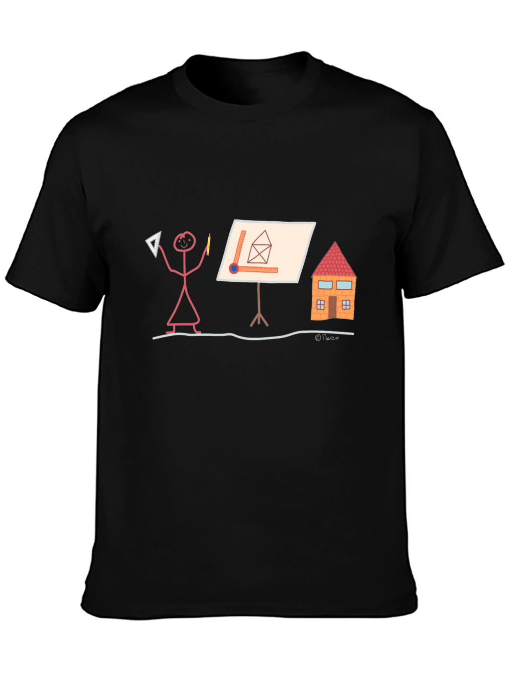 Architect Stick Figure T-Shirt - Funny Building Design Tee