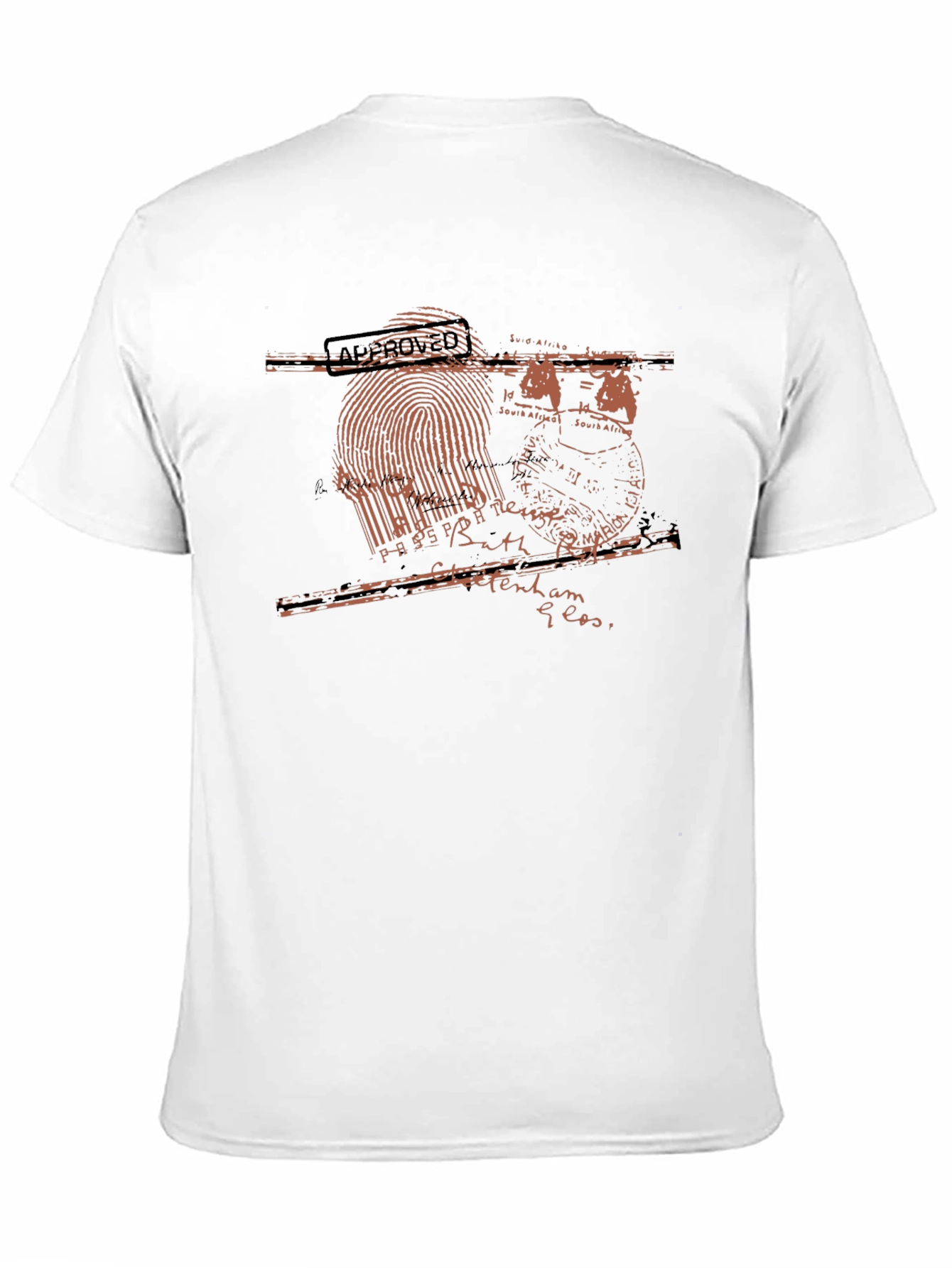 Passport Stamp Graphic Black T-Shirt
