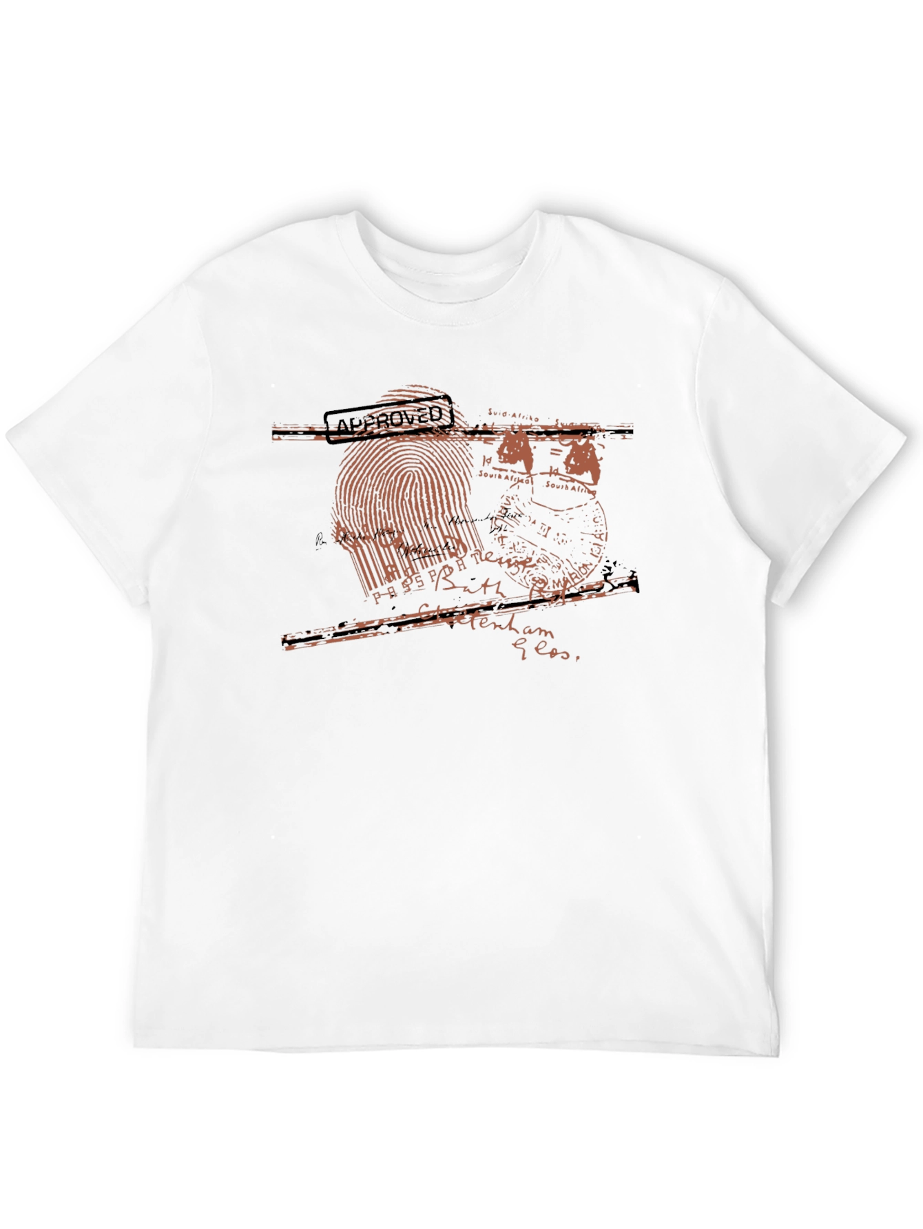 Passport Stamp Graphic Black T-Shirt