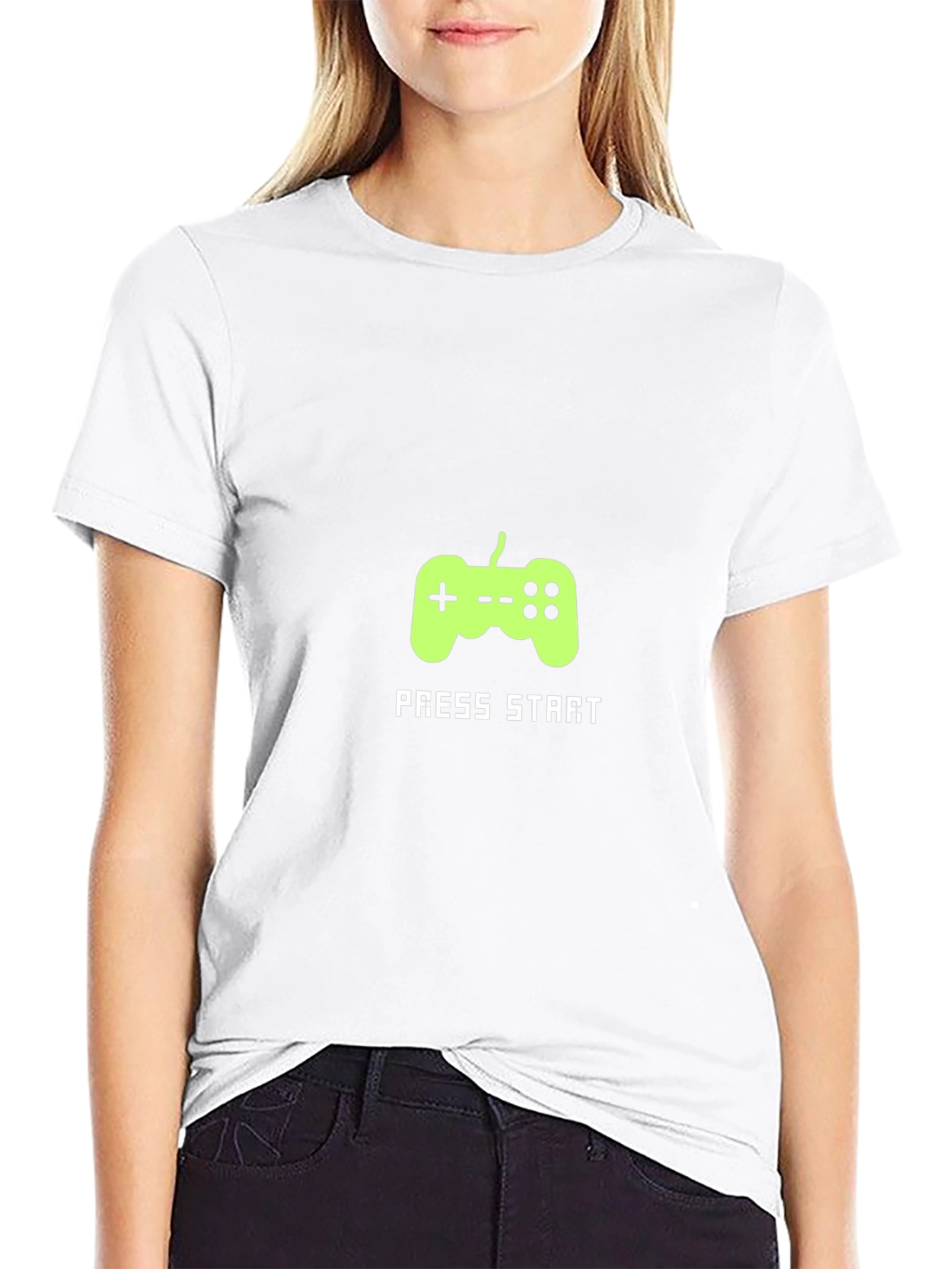 Gamer Tee: Press Start Black T-Shirt