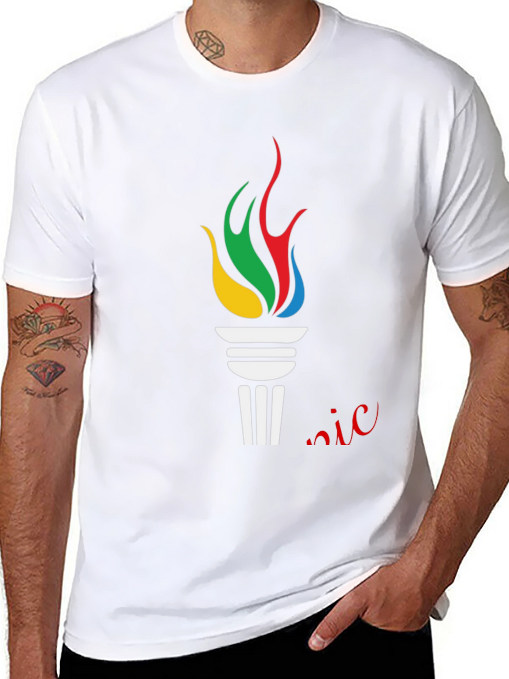 Olympic Torch Graphic Black T-Shirt