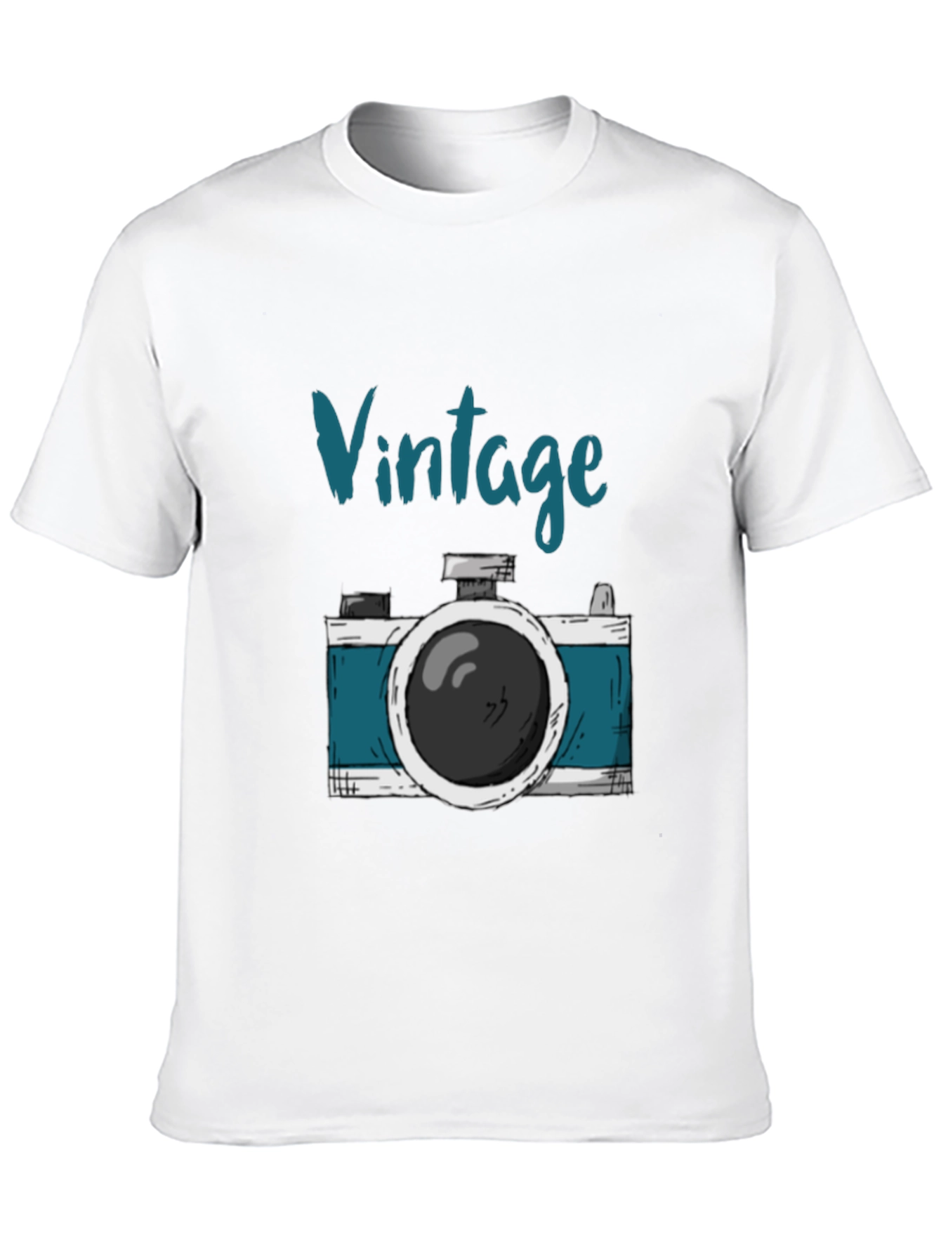 Vintage Camera Graphic Tee - Stylish Black T-Shirt