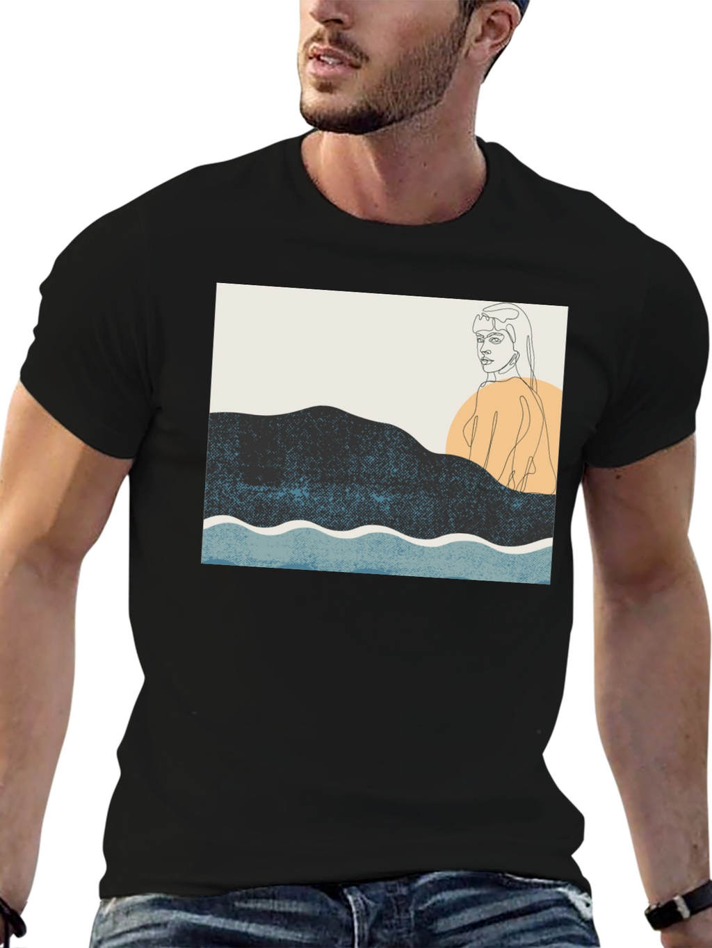Abstract Line Art Graphic Tee