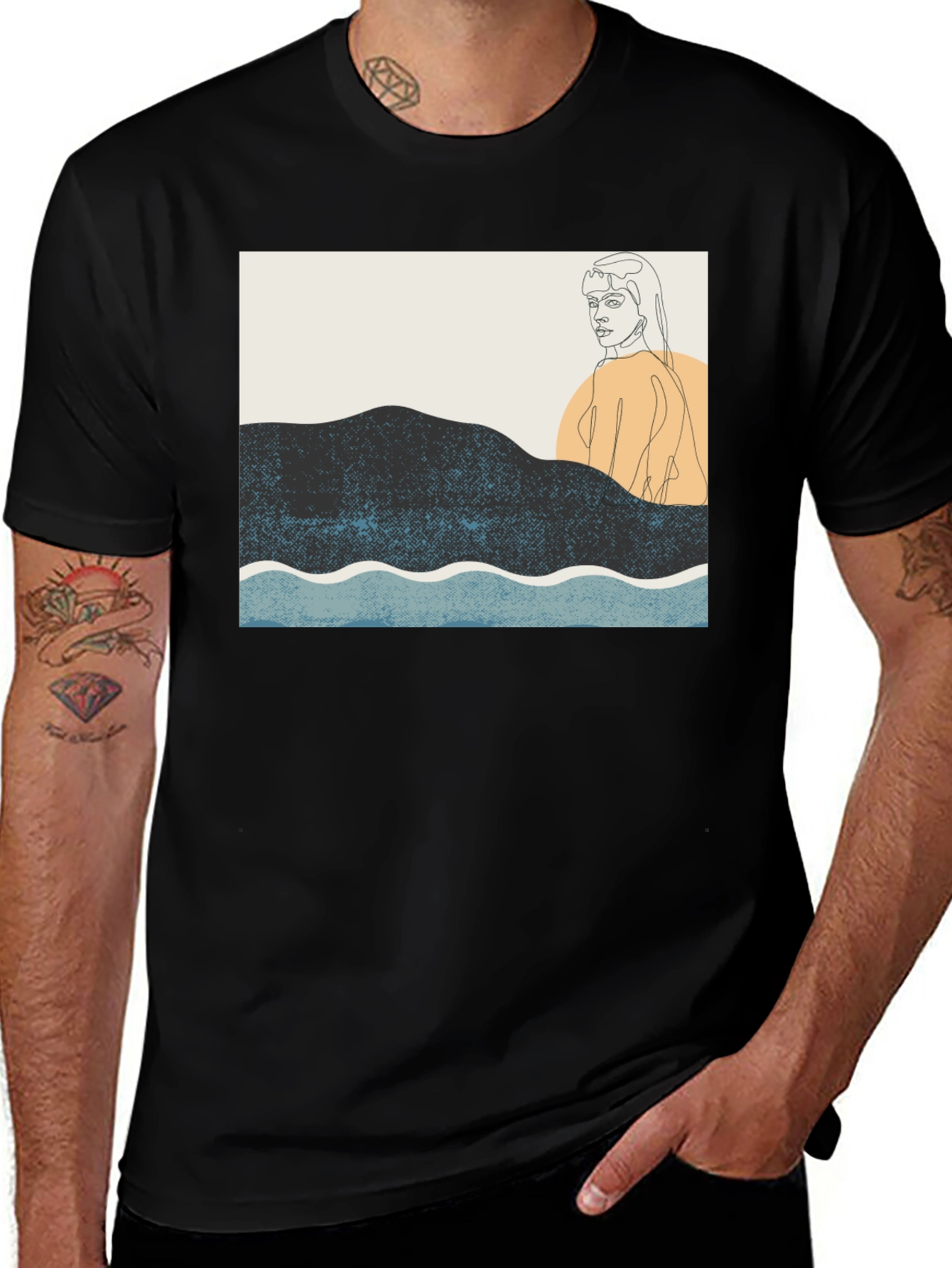 Abstract Line Art Graphic Tee