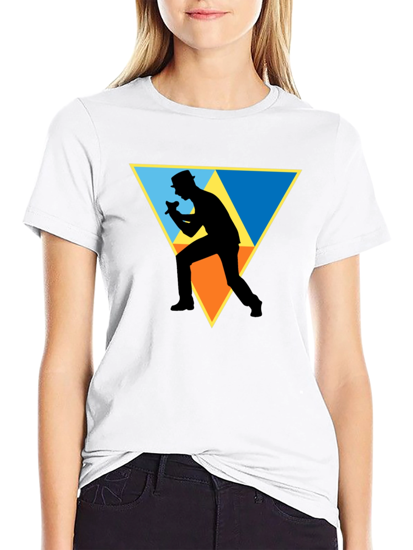 Retro Singer Graphic Tee - Black Cotton Shirt