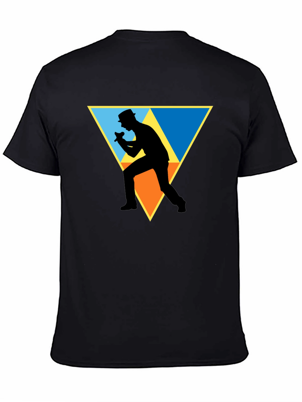 Retro Singer Graphic Tee - Black Cotton Shirt