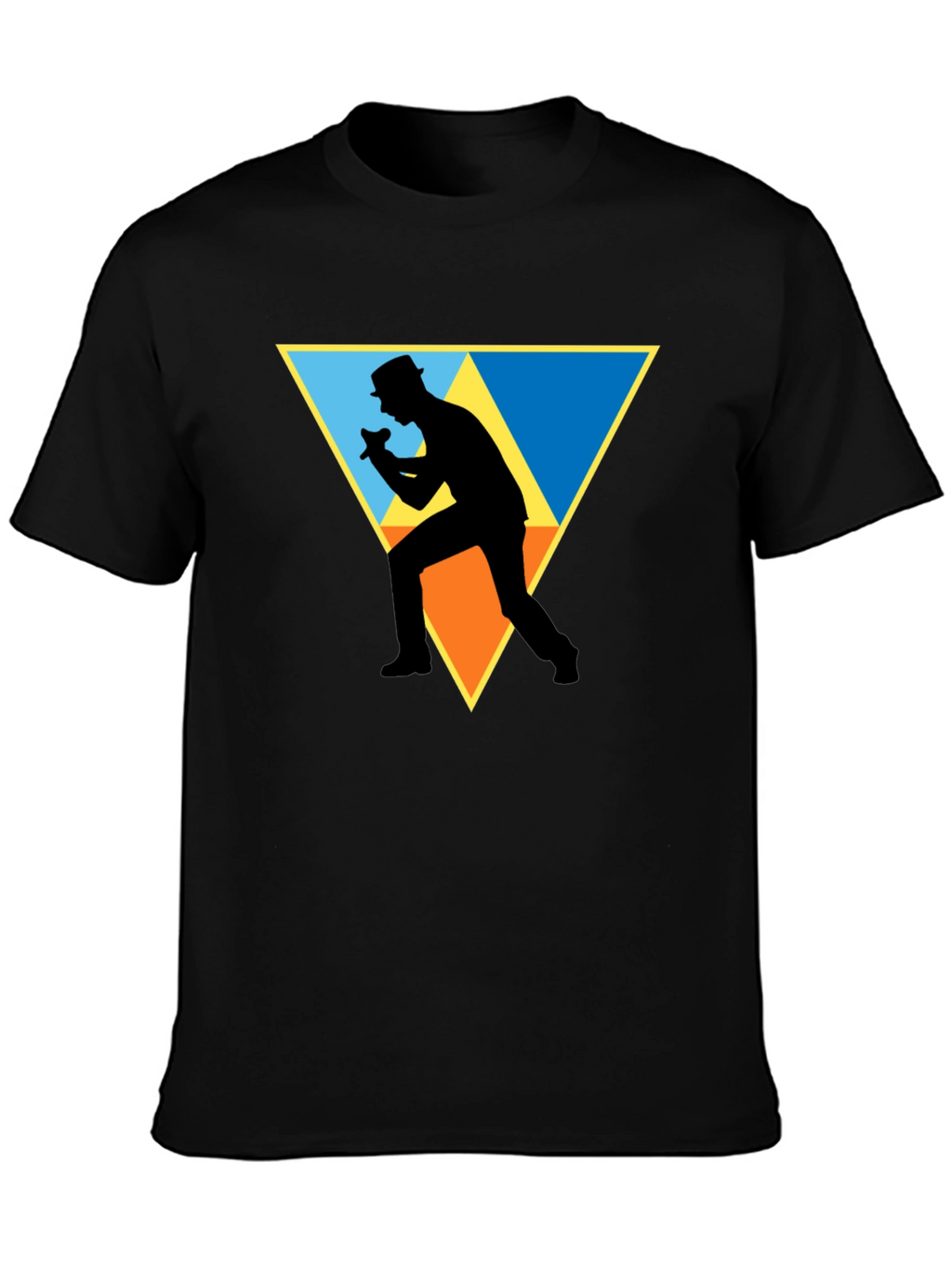 Retro Singer Graphic Tee - Black Cotton Shirt