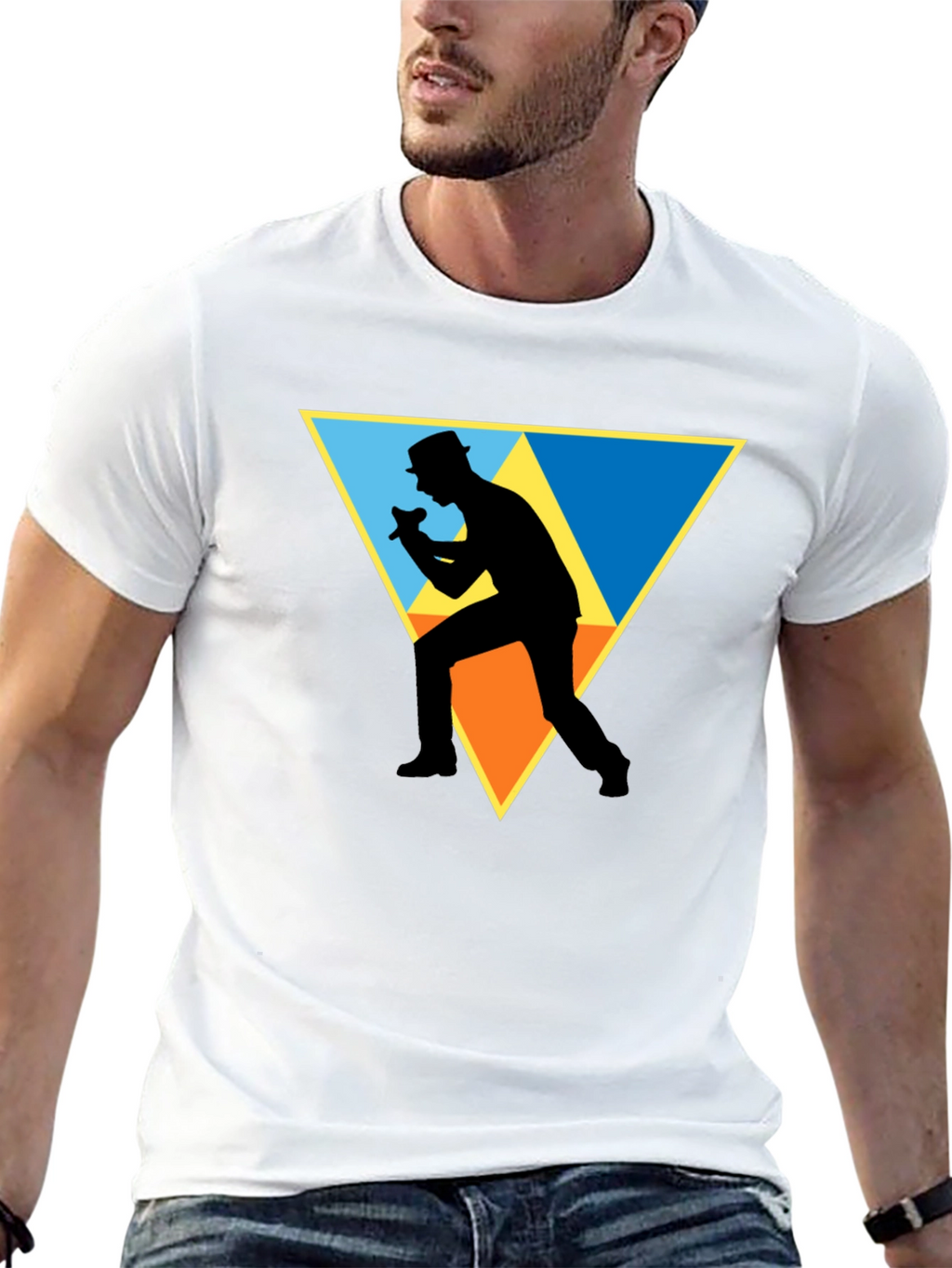 Retro Singer Graphic Tee - Black Cotton Shirt