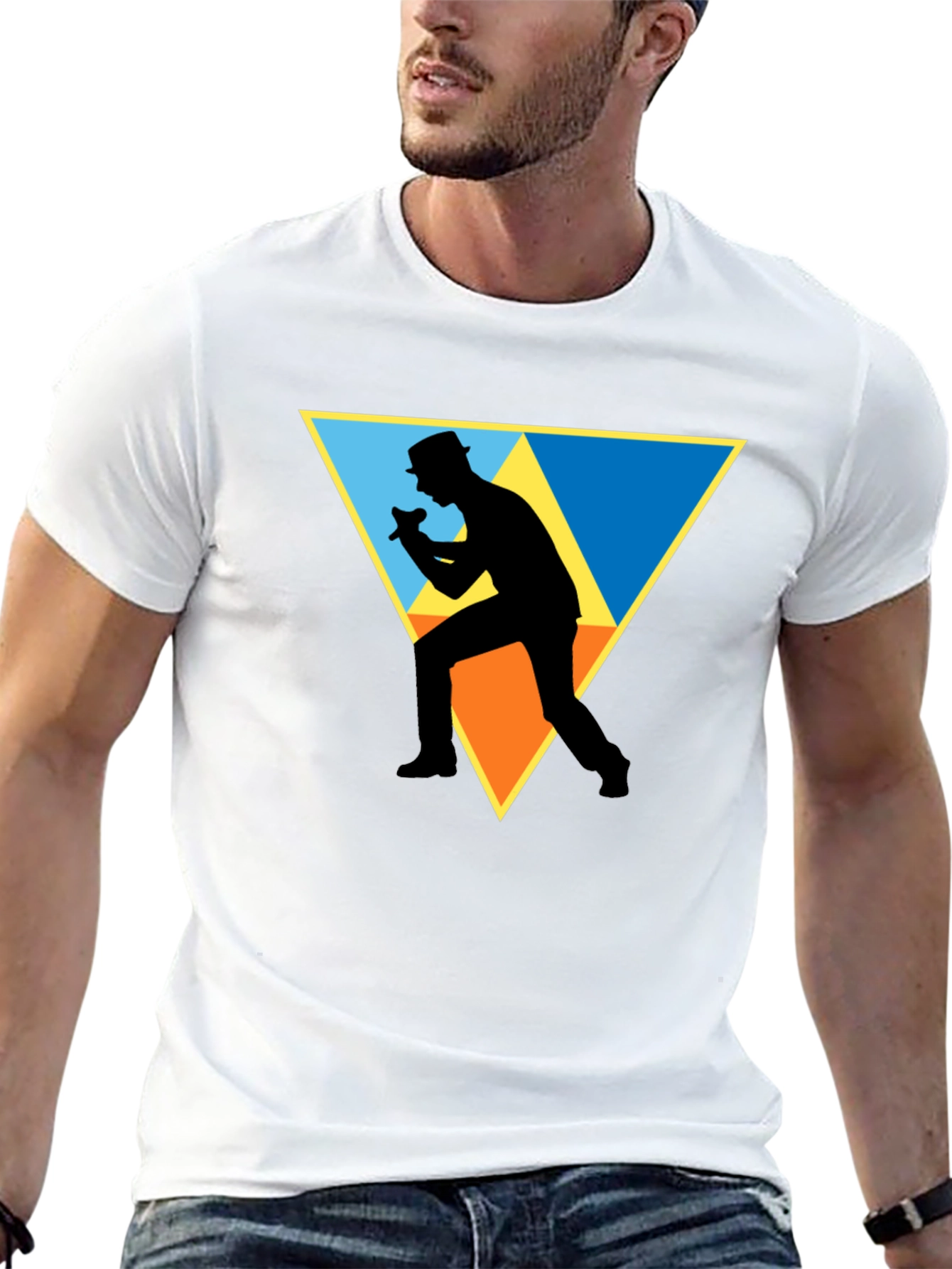 Retro Singer Graphic Tee - Black Cotton Shirt