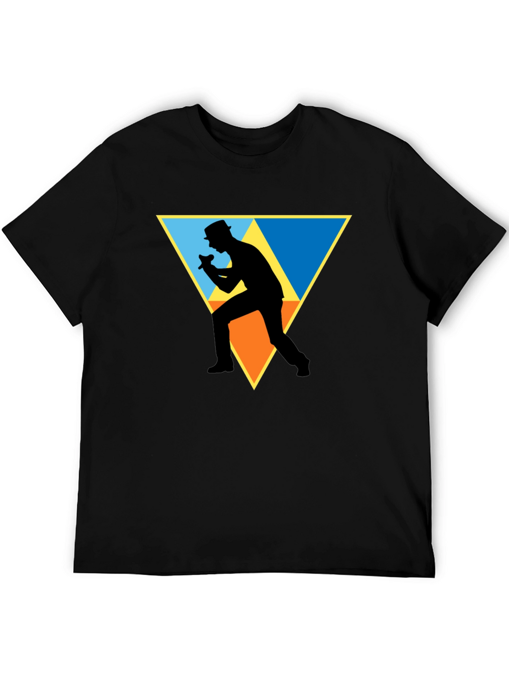 Retro Singer Graphic Tee - Black Cotton Shirt