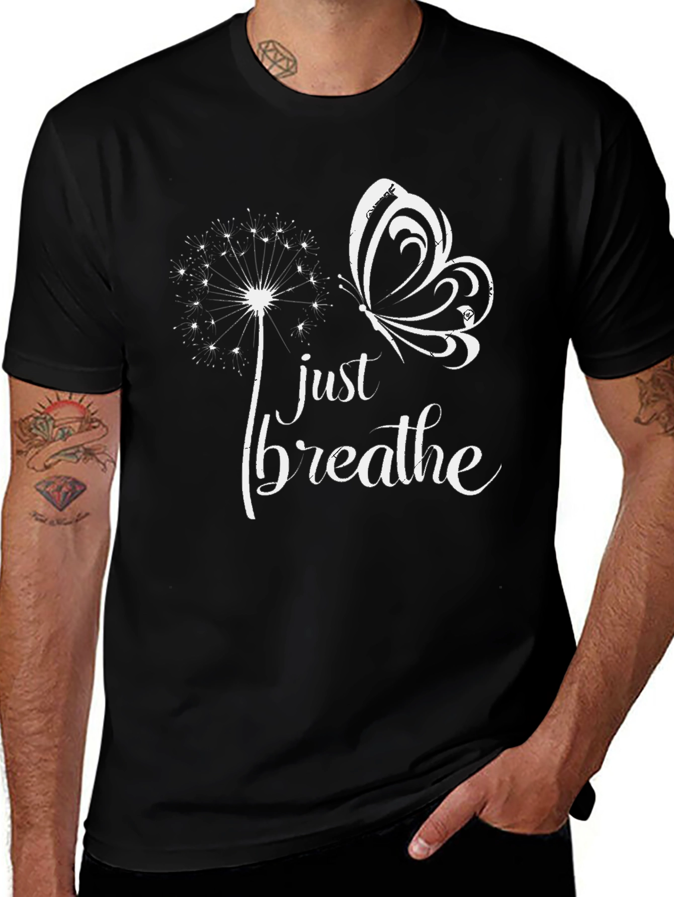 Just Breathe Butterfly Graphic T-Shirt