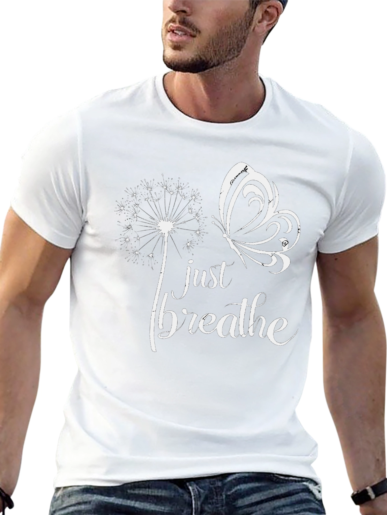 Just Breathe Butterfly Graphic T-Shirt