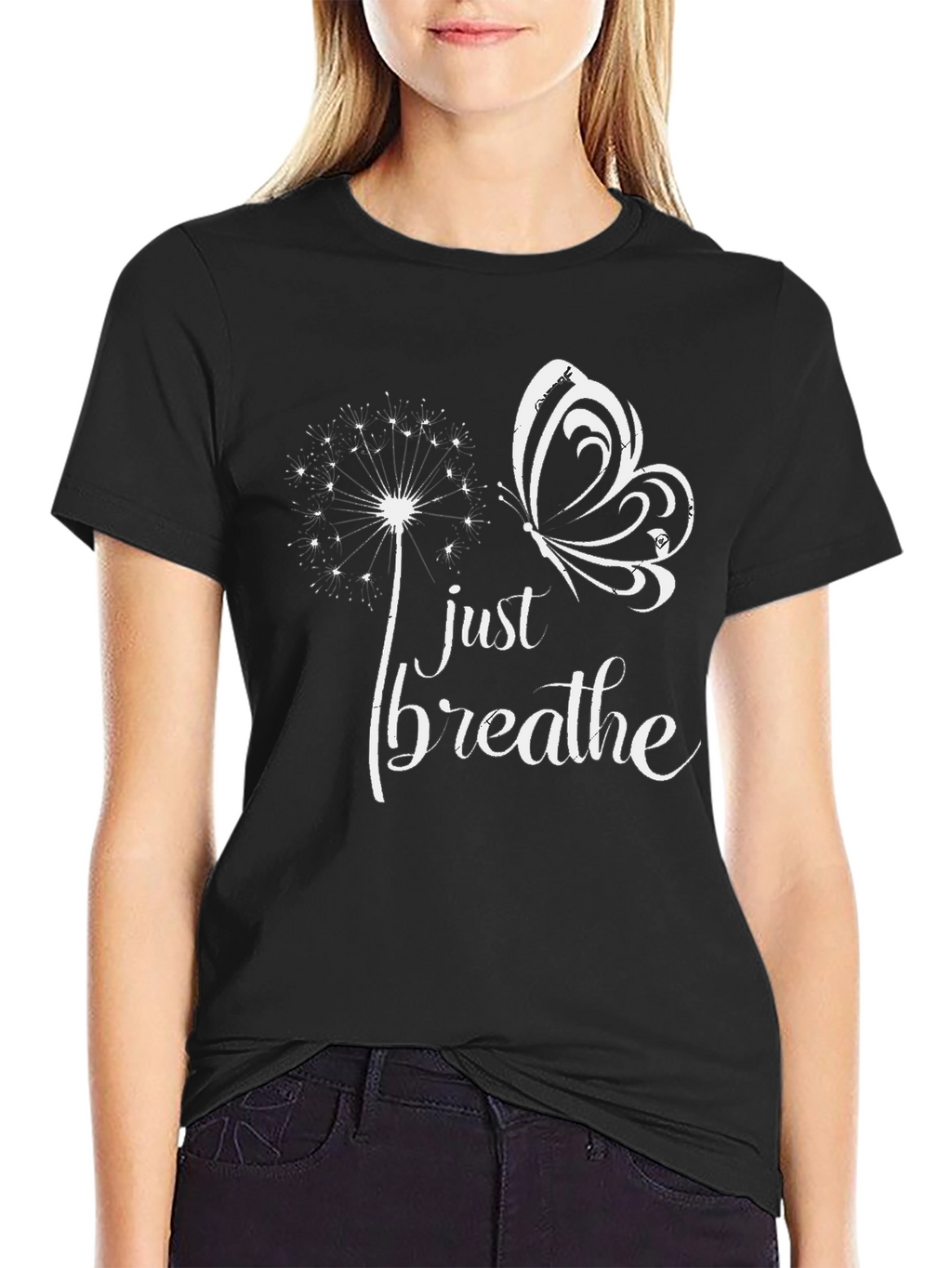 Just Breathe Butterfly Graphic T-Shirt