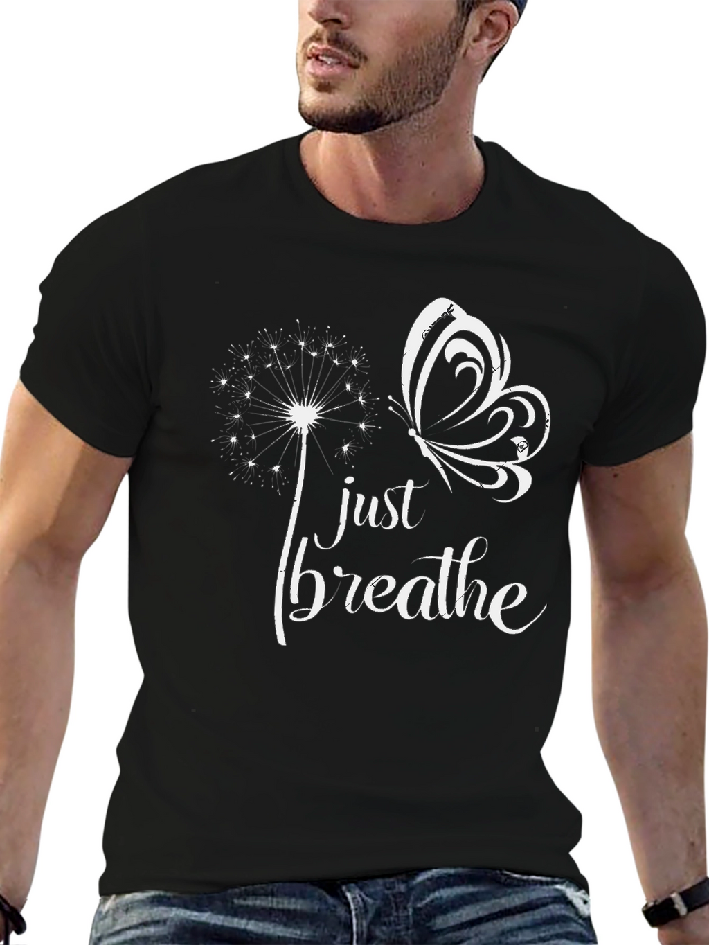 Just Breathe Butterfly Graphic T-Shirt