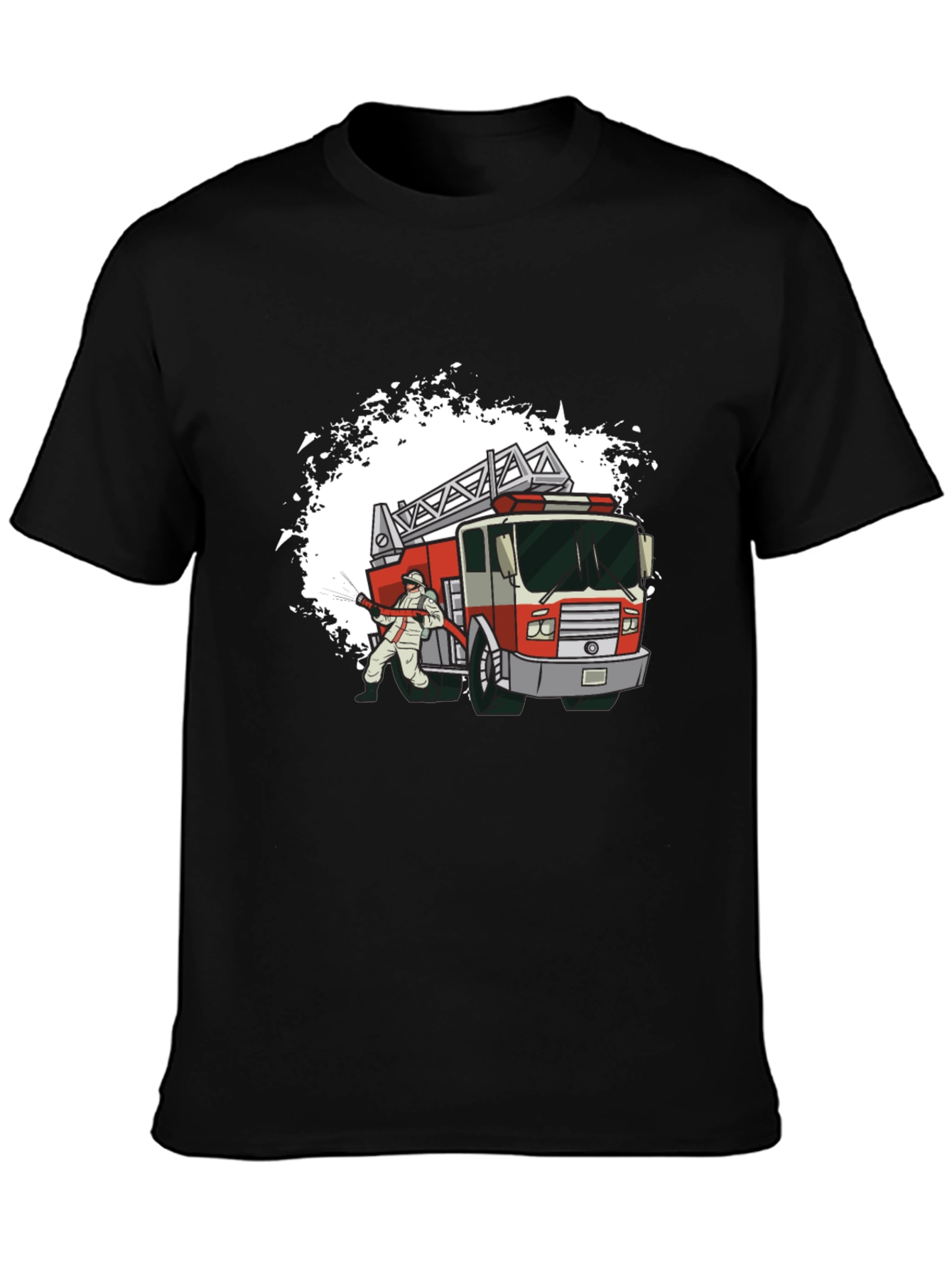 Fire Truck Graphic T-Shirt - Cool Firefighter Tee