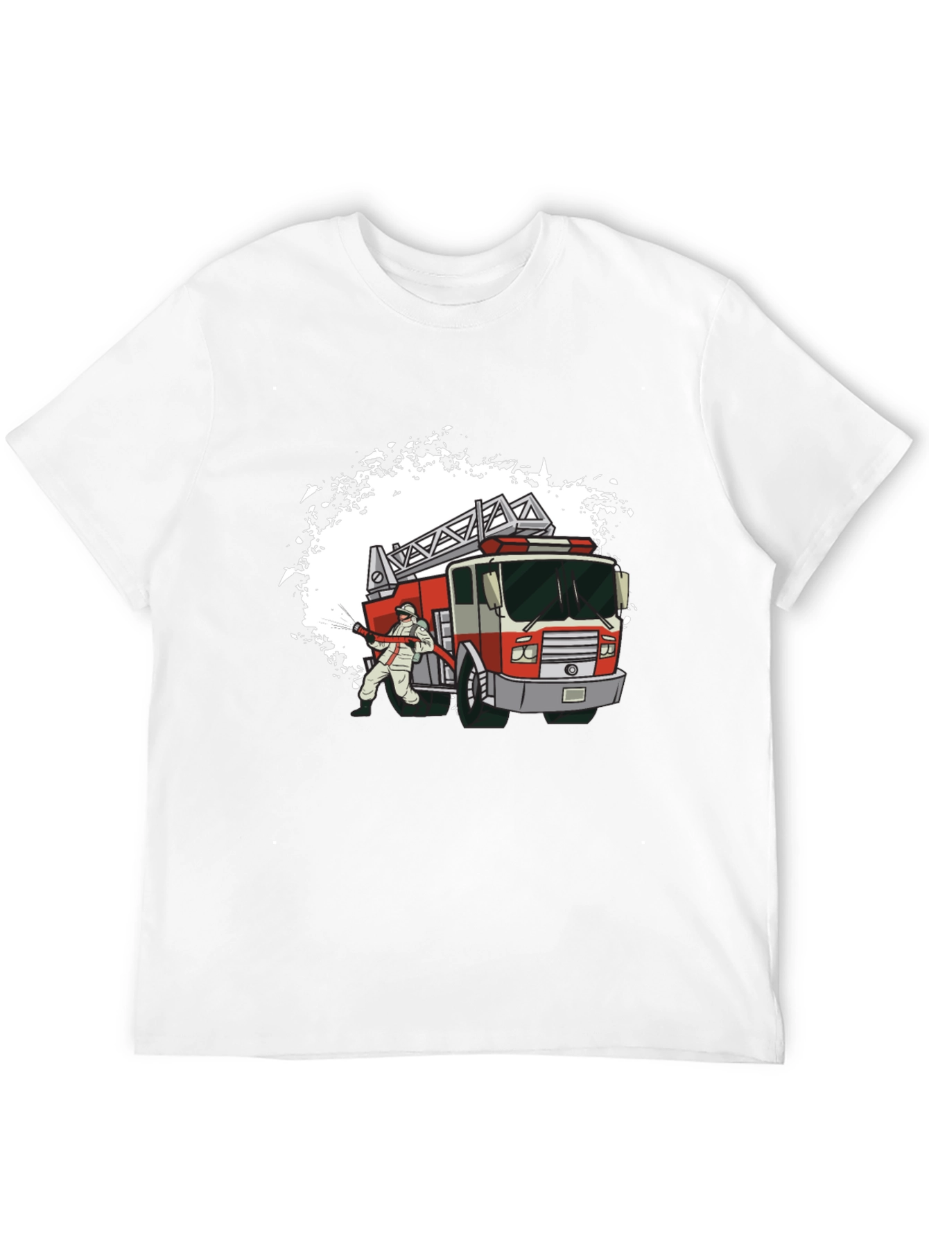 Fire Truck Graphic T-Shirt - Cool Firefighter Tee