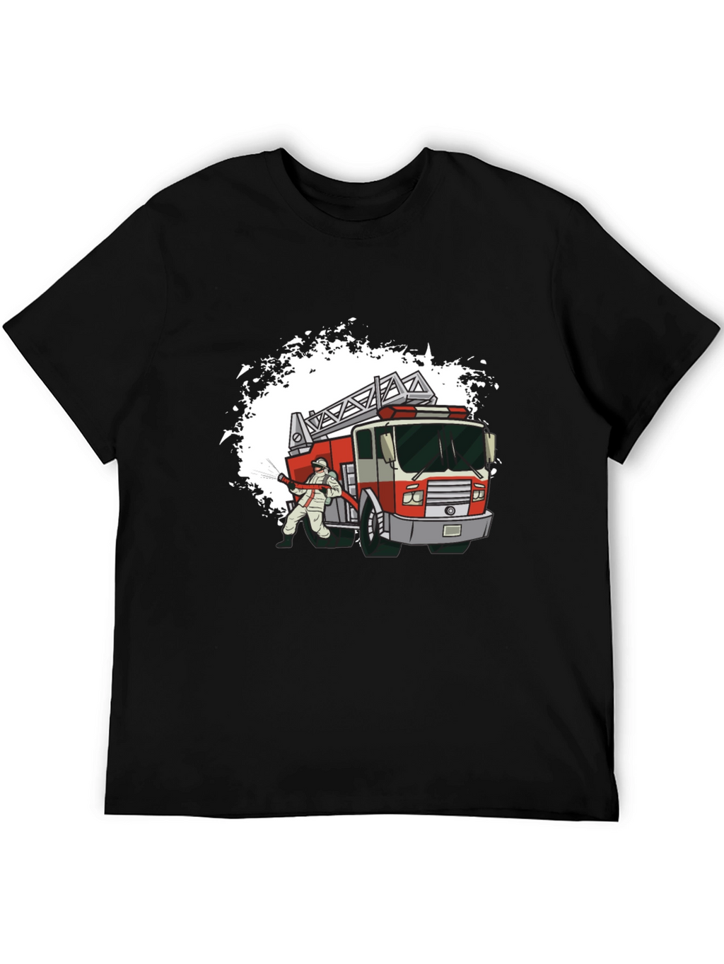 Fire Truck Graphic T-Shirt - Cool Firefighter Tee