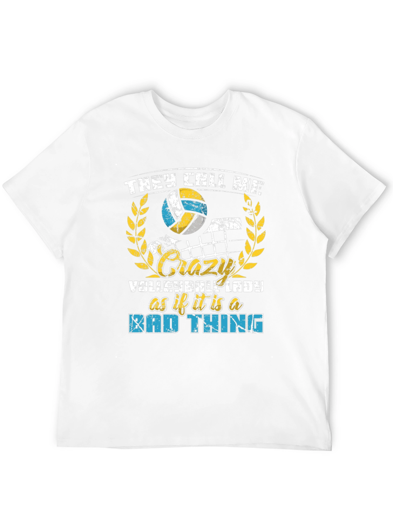 Crazy Volleyball Lady Graphic T-Shirt