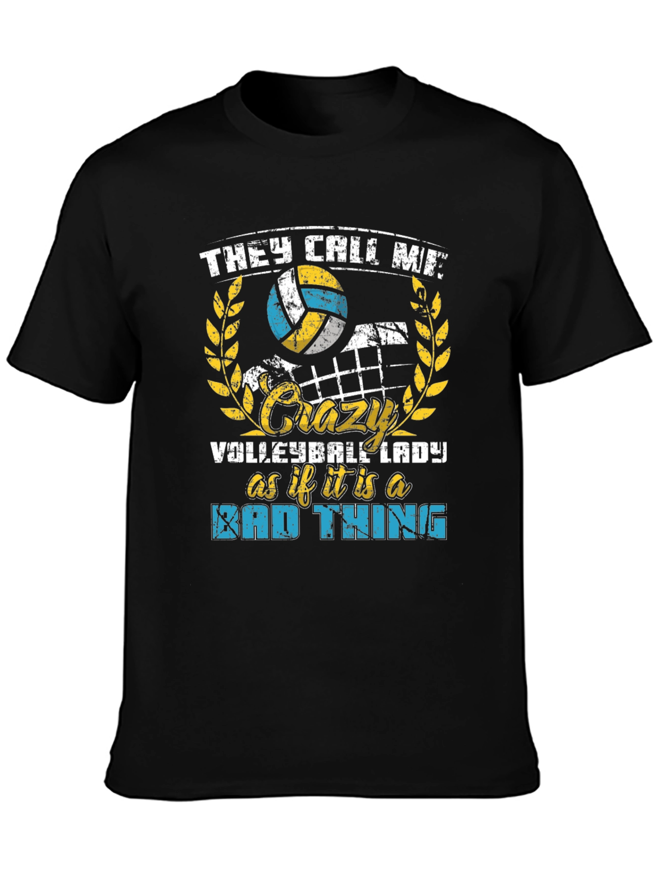 Crazy Volleyball Lady Graphic T-Shirt
