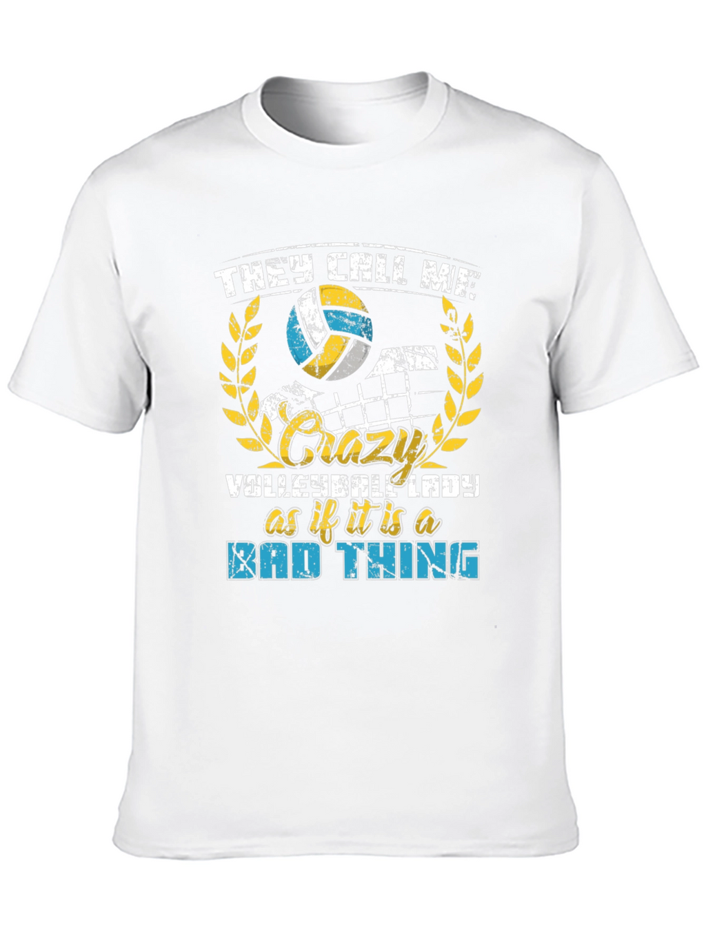 Crazy Volleyball Lady Graphic T-Shirt