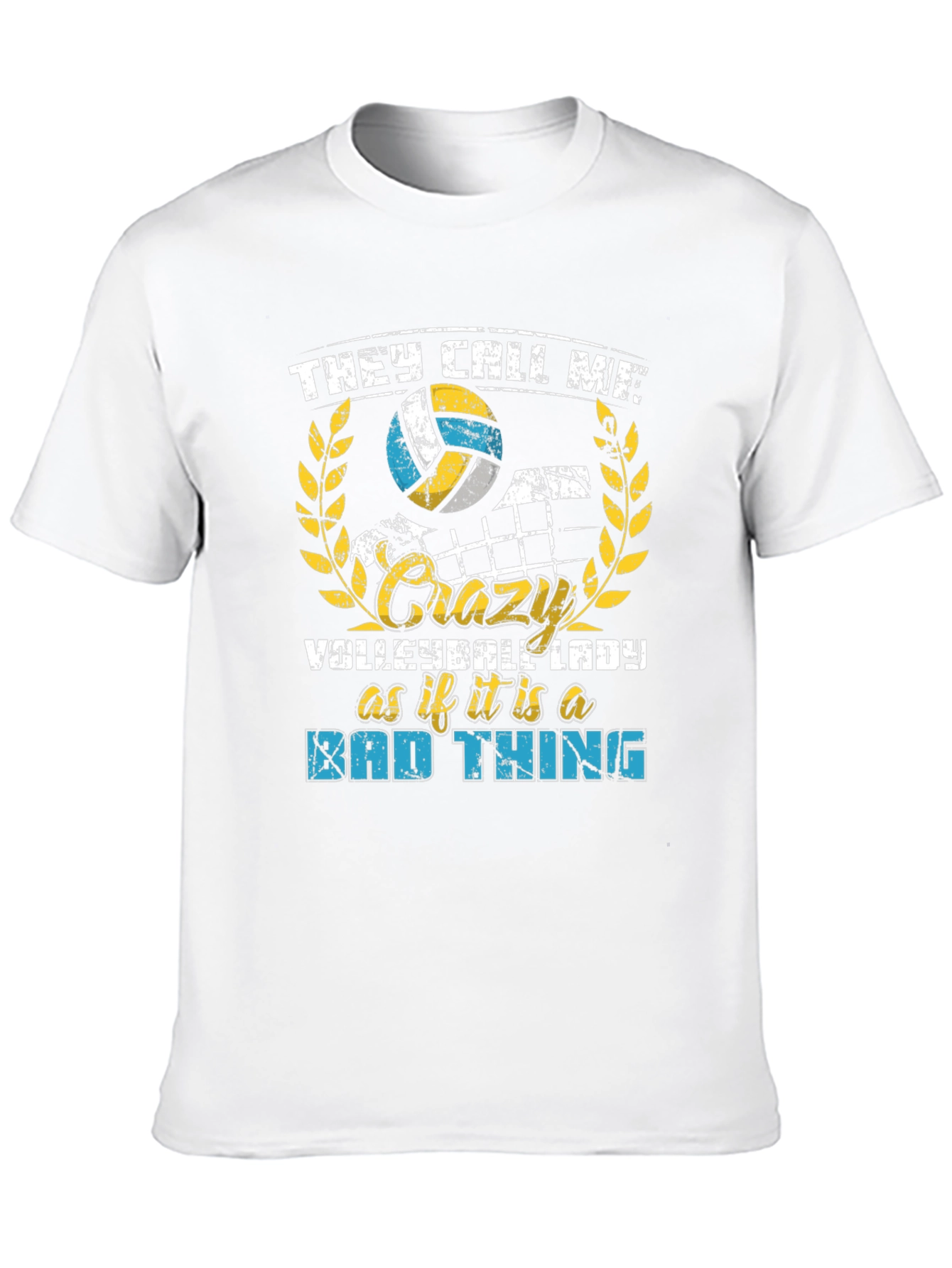 Crazy Volleyball Lady Graphic T-Shirt