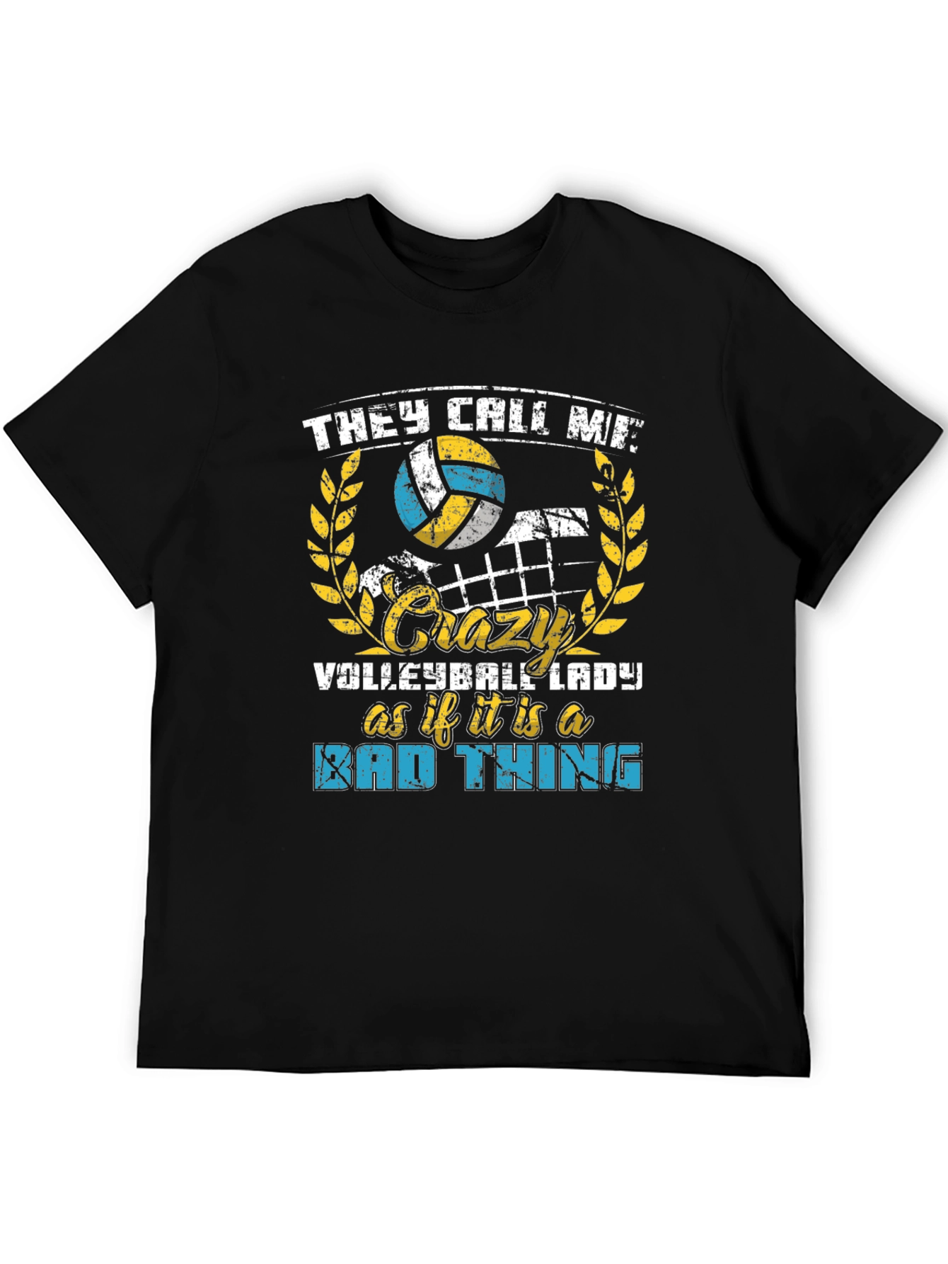 Crazy Volleyball Lady Graphic T-Shirt