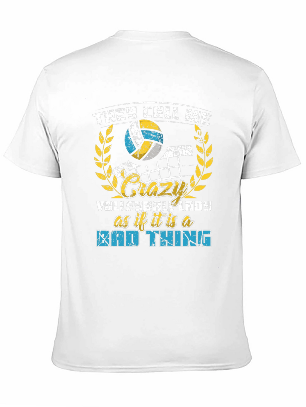 Crazy Volleyball Lady Graphic T-Shirt