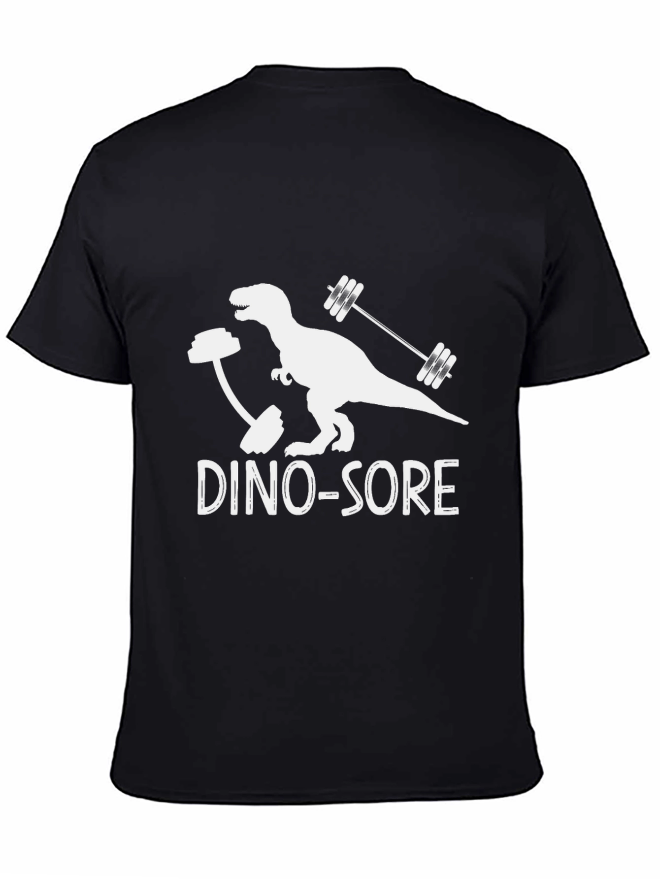 Dino-Sore Workout T-Shirt - Black Funny Gym Tee