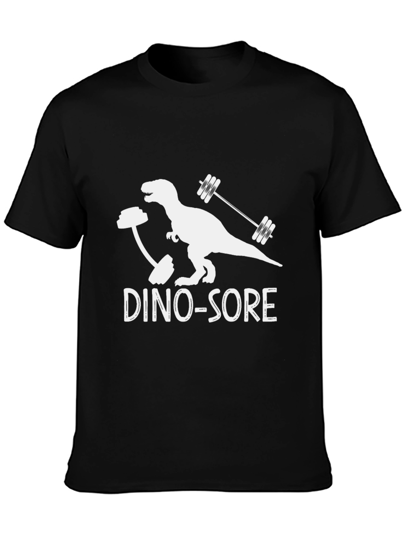 Dino-Sore Workout T-Shirt - Black Funny Gym Tee