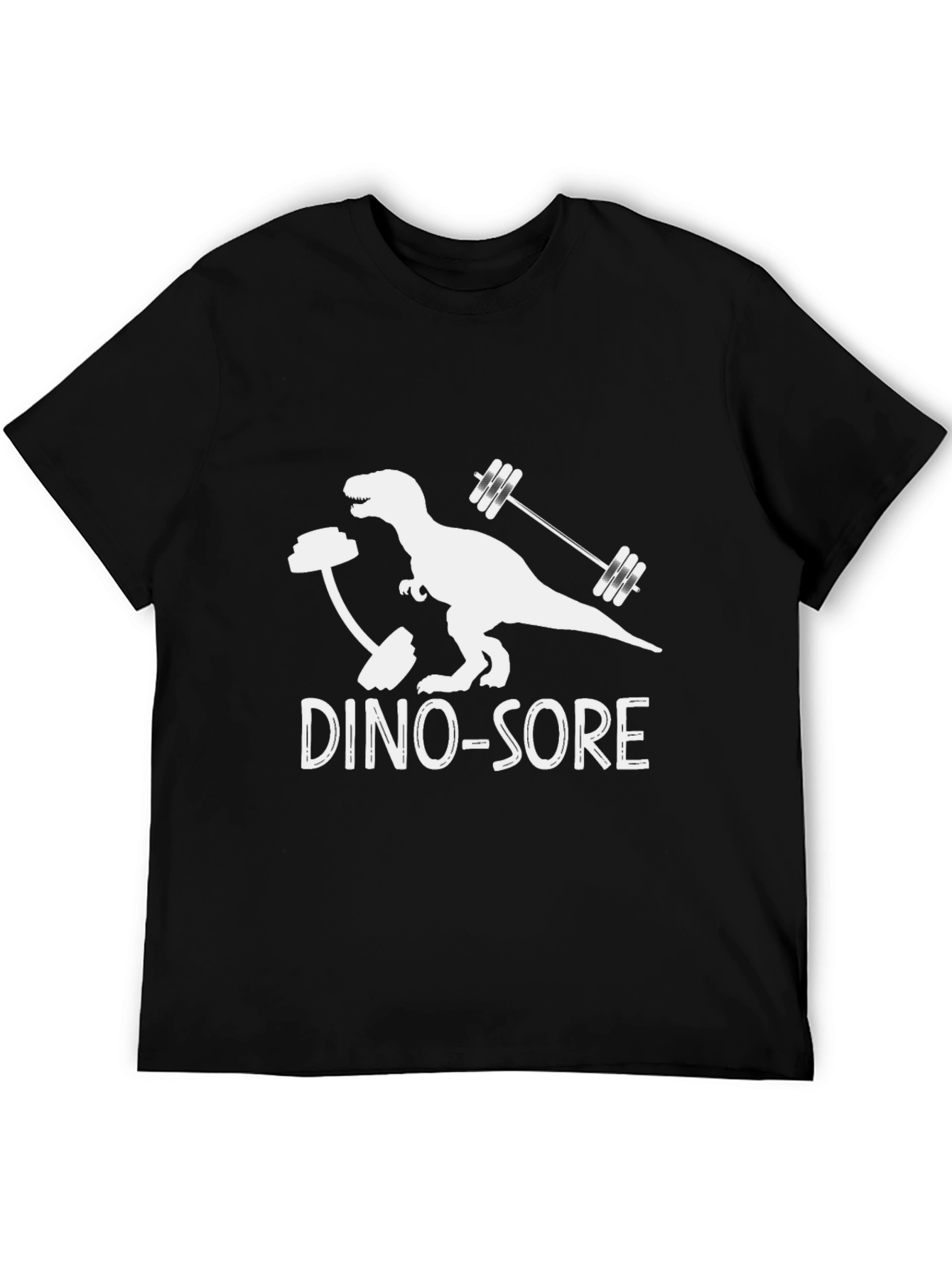 Dino-Sore Workout T-Shirt - Black Funny Gym Tee