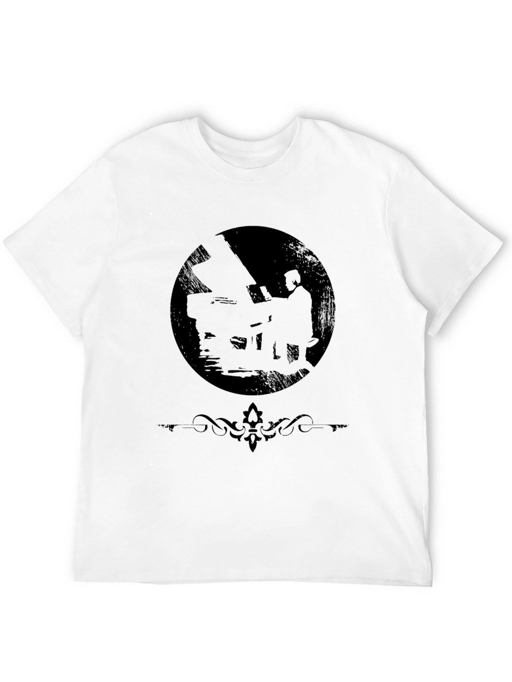 Silhouette Pianist Black T-Shirt
