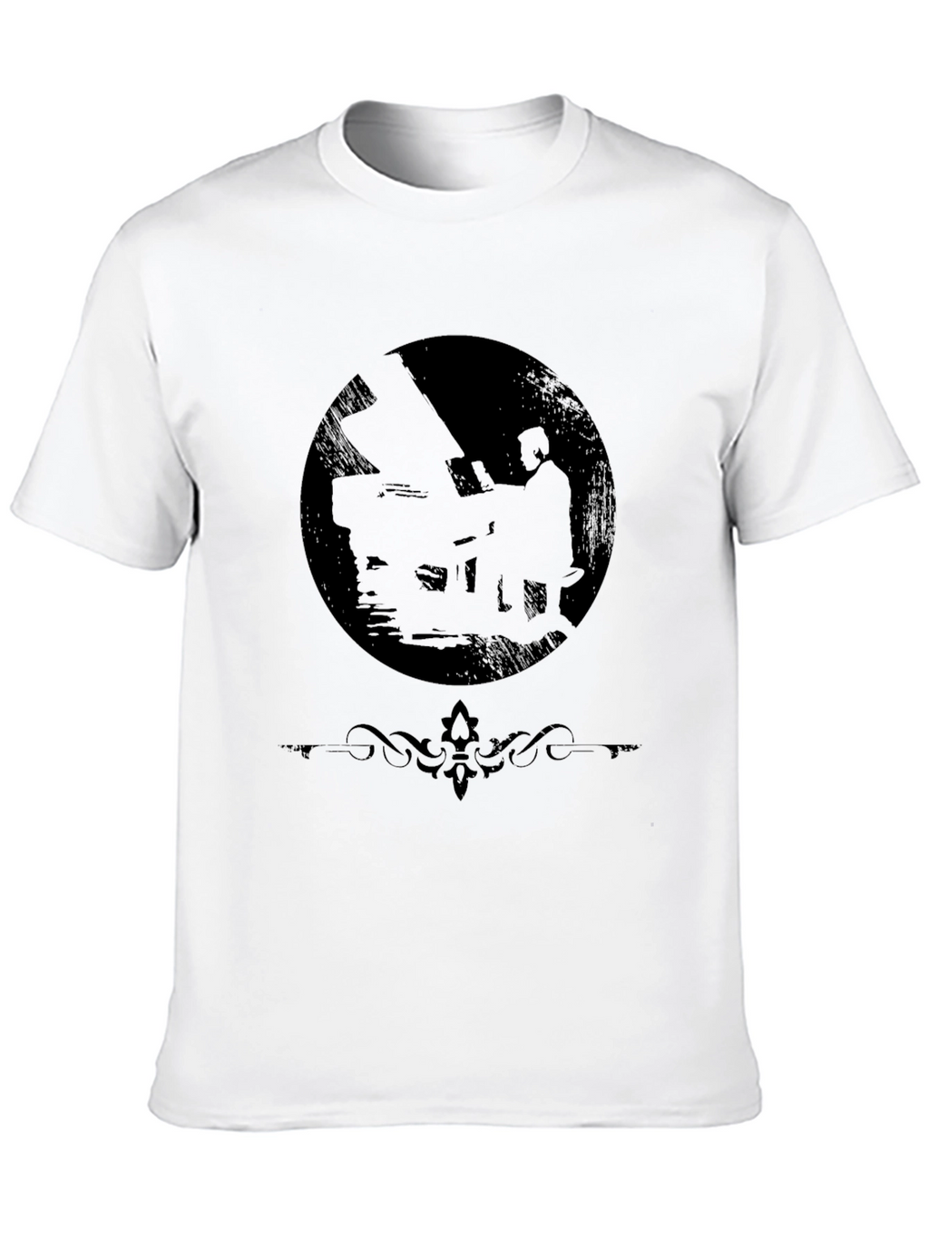 Silhouette Pianist Black T-Shirt