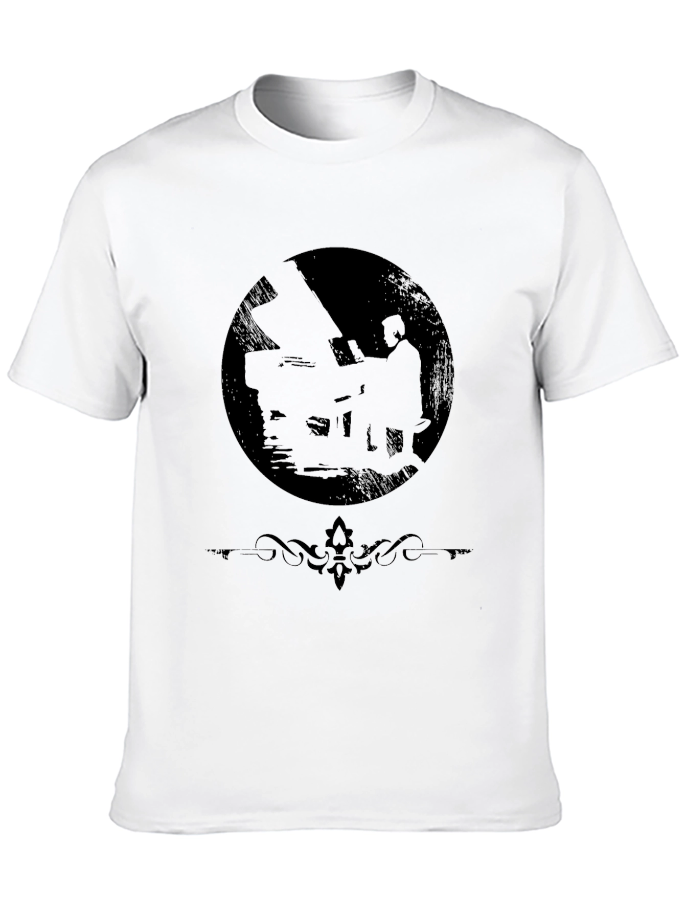 Silhouette Pianist Black T-Shirt