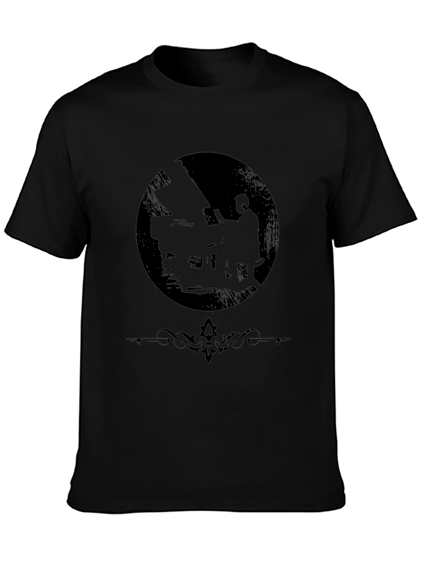 Silhouette Pianist Black T-Shirt