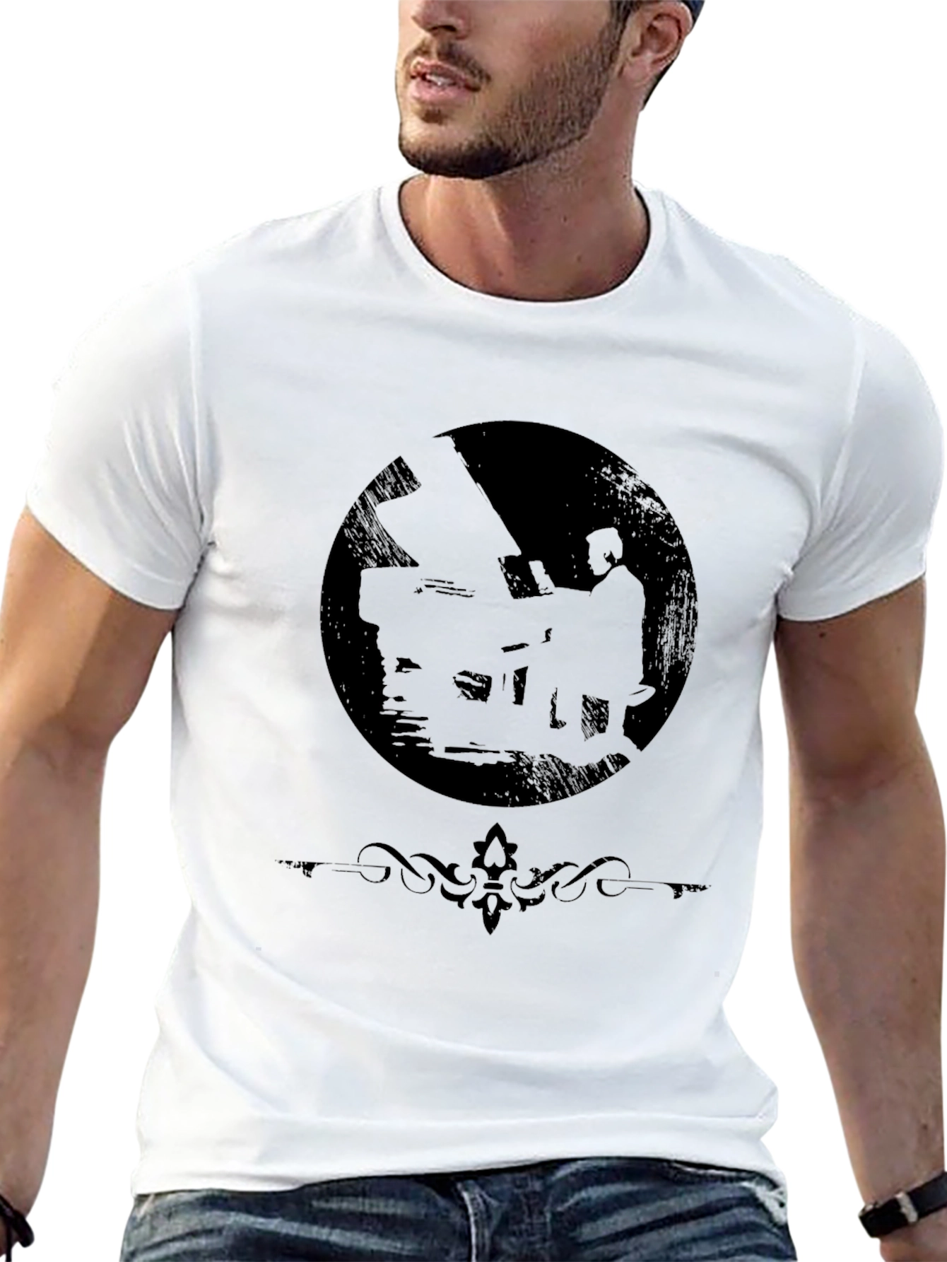 Silhouette Pianist Black T-Shirt