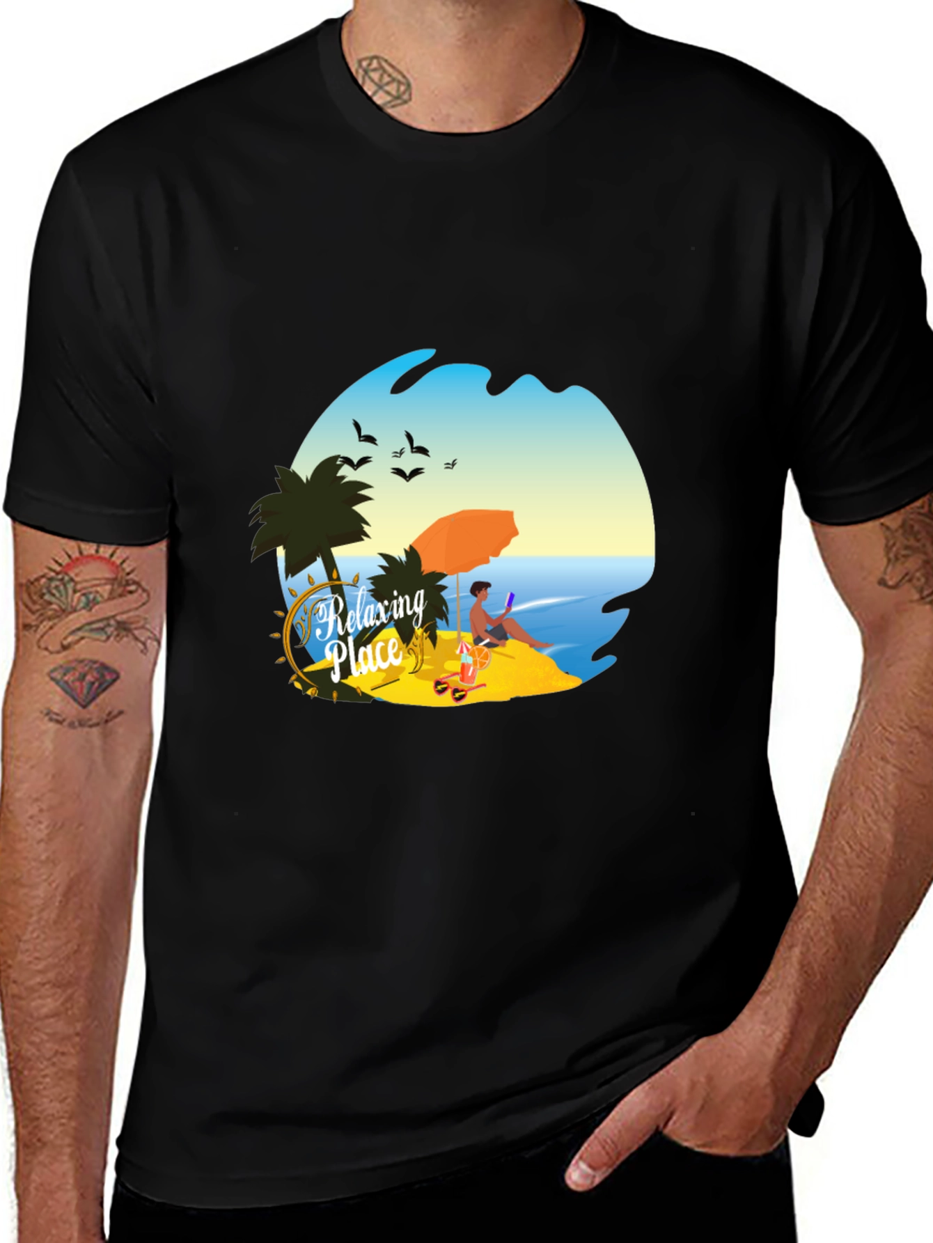 Relaxing Place Graphic T-Shirt - Beach Vibes