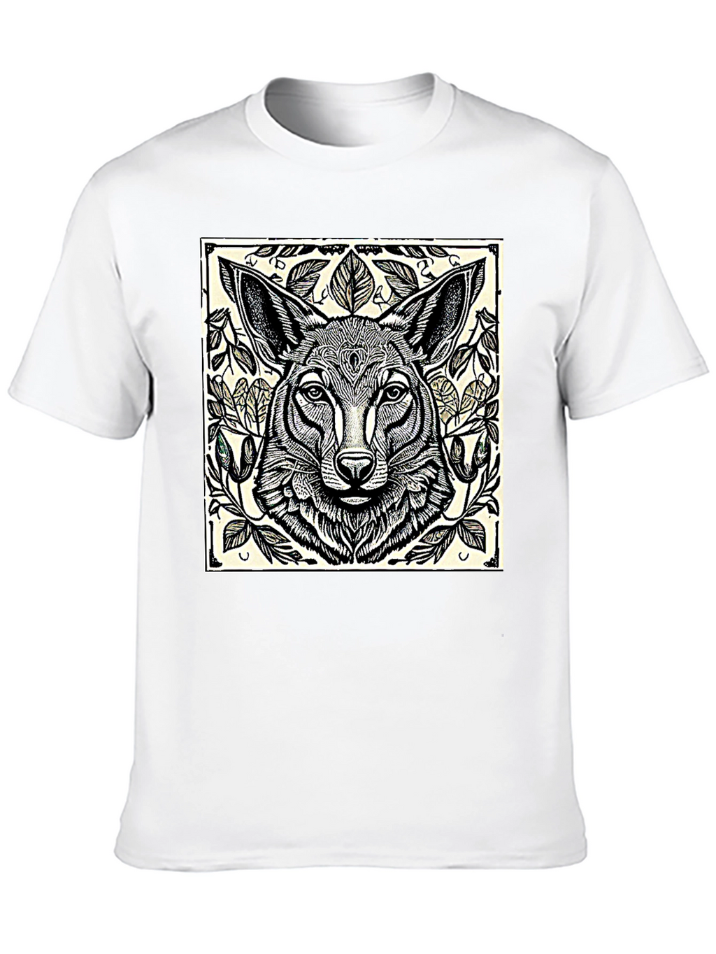 Artistic Wolf Graphic T-Shirt - Black
