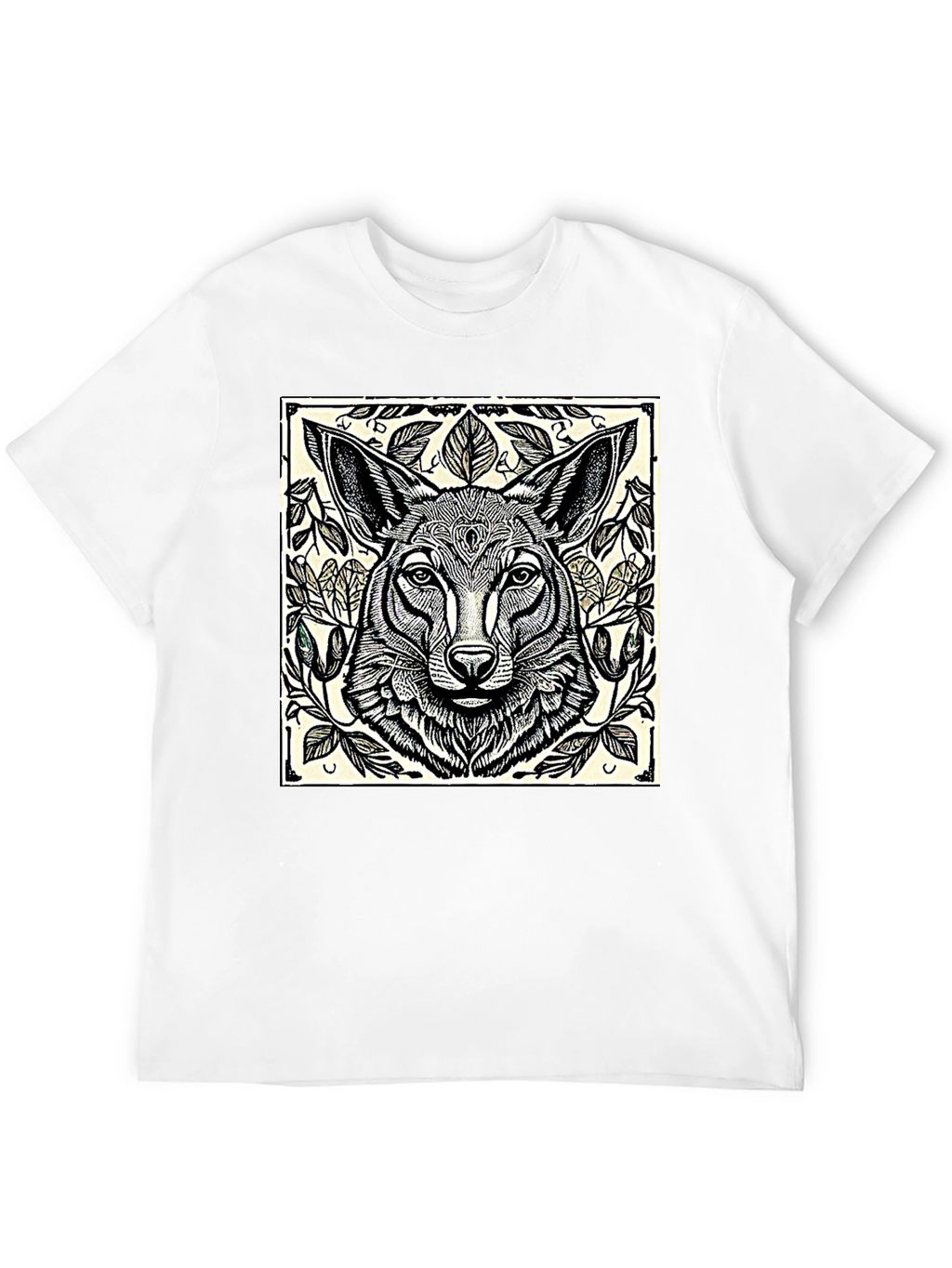 Artistic Wolf Graphic T-Shirt - Black