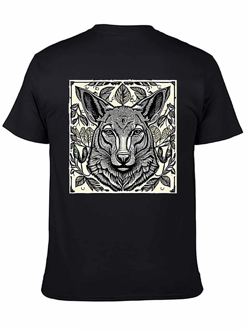Artistic Wolf Graphic T-Shirt - Black