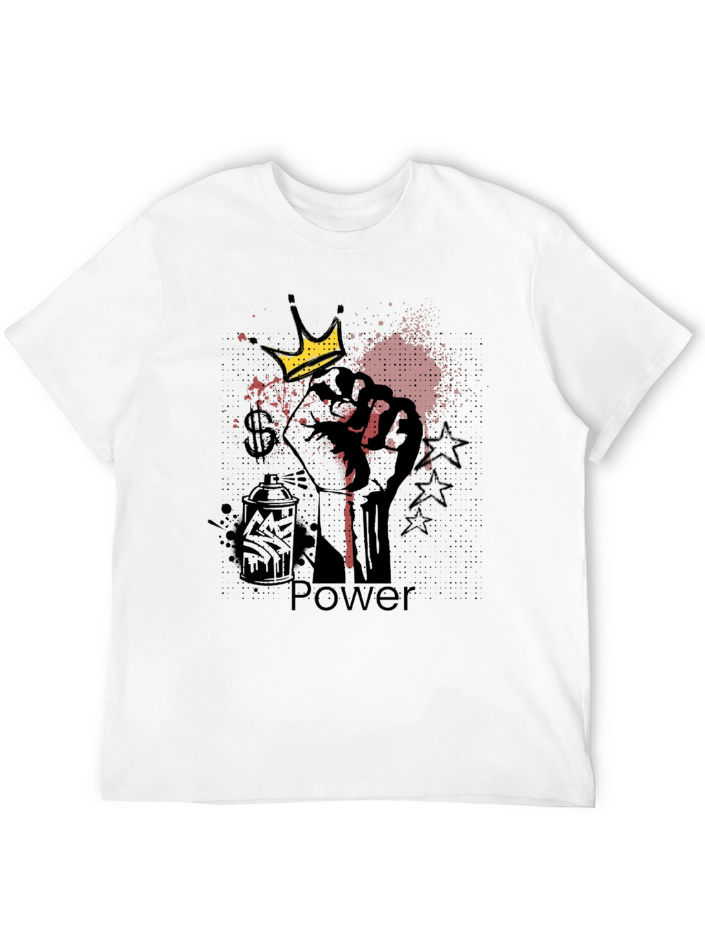 Power Fist Crown Graphic Black T-Shirt