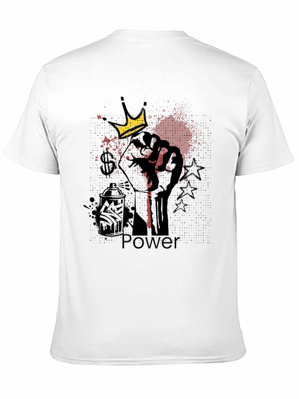 Power Fist Crown Graphic Black T-Shirt
